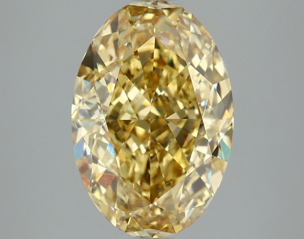 IGI Oval 4.1ct Fancy Intense Yellow VVS2 - Loose Lab Diamond (1 of 1)