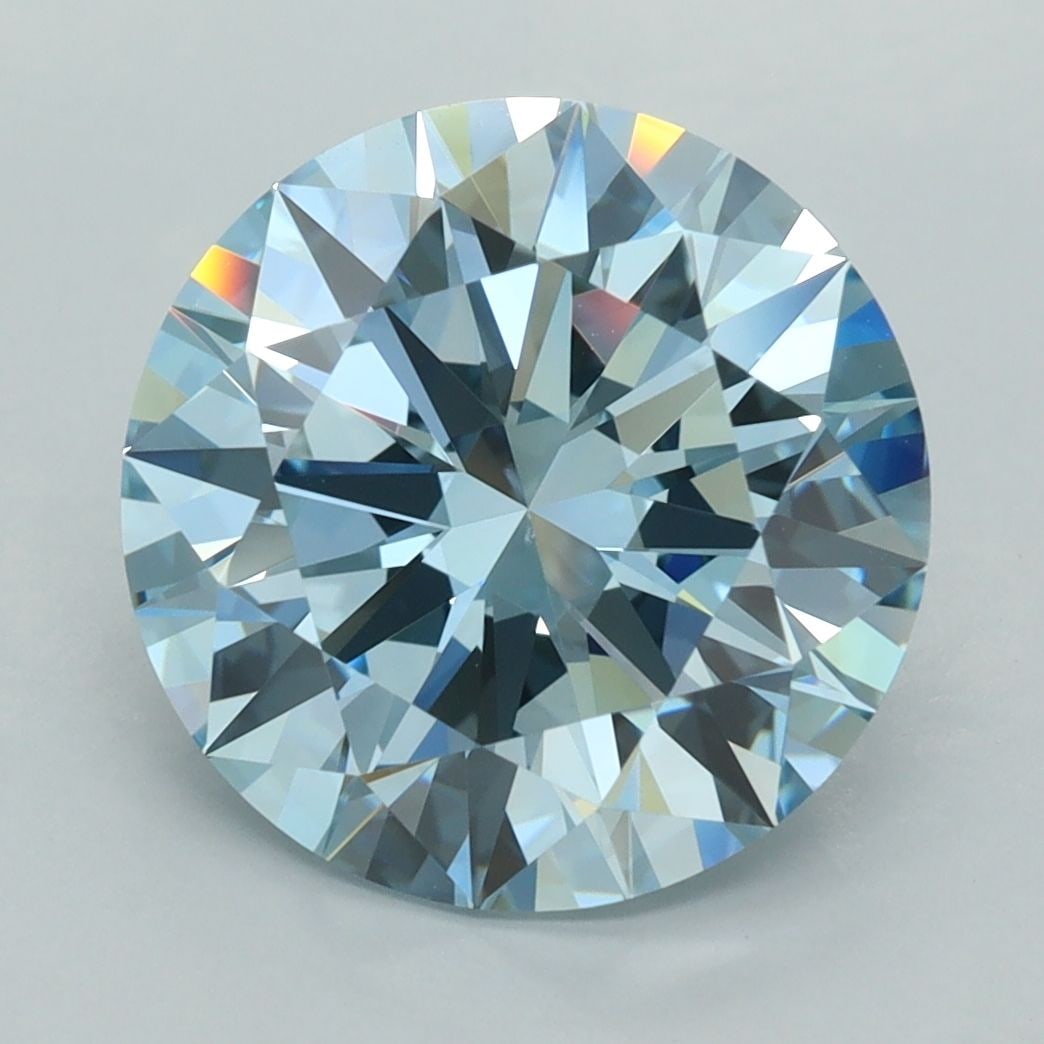 IGI Round 5.01ct Fancy Intense Blue VVS1 - Ideal Loose Lab Diamond: IGI Round 5.01ct Fancy Intense Blue VVS1 - Ideal Loose Lab Diamond Item Specifics: Source: This Is A Real Diamond Grown In A Lab Not Mined. Carat: 5.01 Cut: ID Color: Fancy Intense Blue Clarity: VVS1 