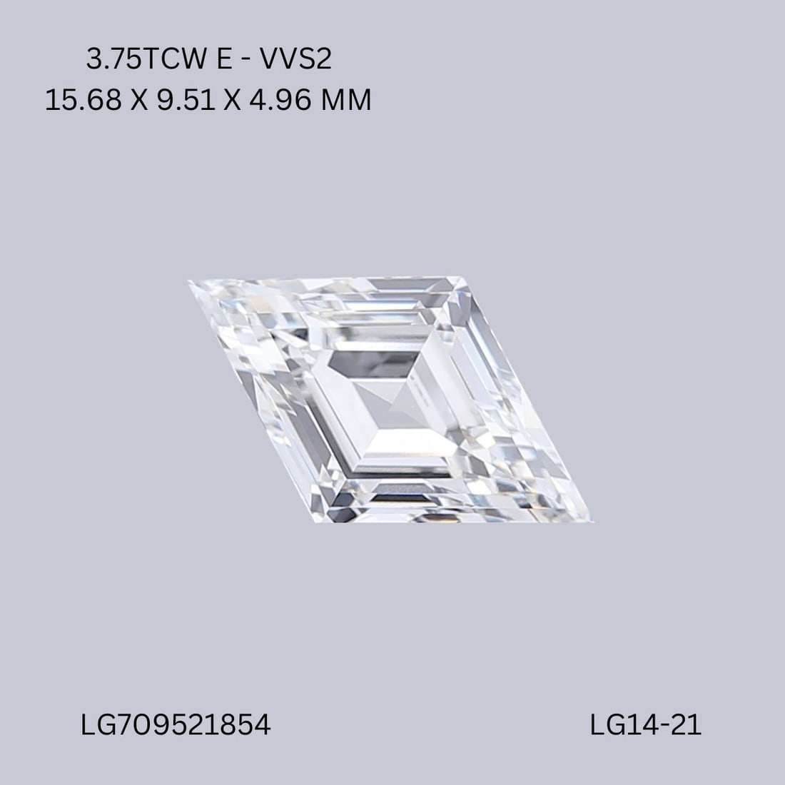 IGI Lozenge 3.75ct E VVS2 - Loose Lab Diamond (1 of 1)