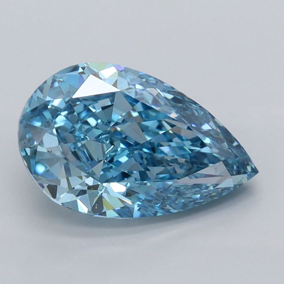 IGI Pear 2.03ct Fancy Vivid Blue VVS1 - Loose Lab Diamond: IGI Pear 2.03ct Fancy Vivid Blue VVS1 - Loose Lab Diamond Item Specifics: Source: This Is A Real Diamond Grown In A Lab Not Mined. Carat: 2.03 Cut: - Color: Fancy Vivid Blue Clarity: VVS1 Polish: EX S
