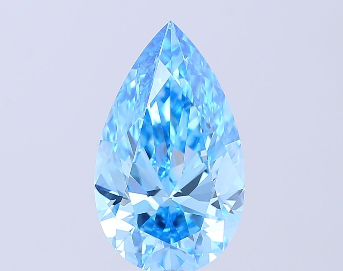 IGI Pear 4.08ct Fancy Vivid Blue VVS2 - Loose Lab Diamond: IGI Pear 4.08ct Fancy Vivid Blue VVS2 - Loose Lab Diamond Item Specifics: Source: This Is A Real Diamond Grown In A Lab Not Mined. Carat: 4.08 Cut: - Color: Fancy Vivid Blue Clarity: VVS2 Polish: EX S