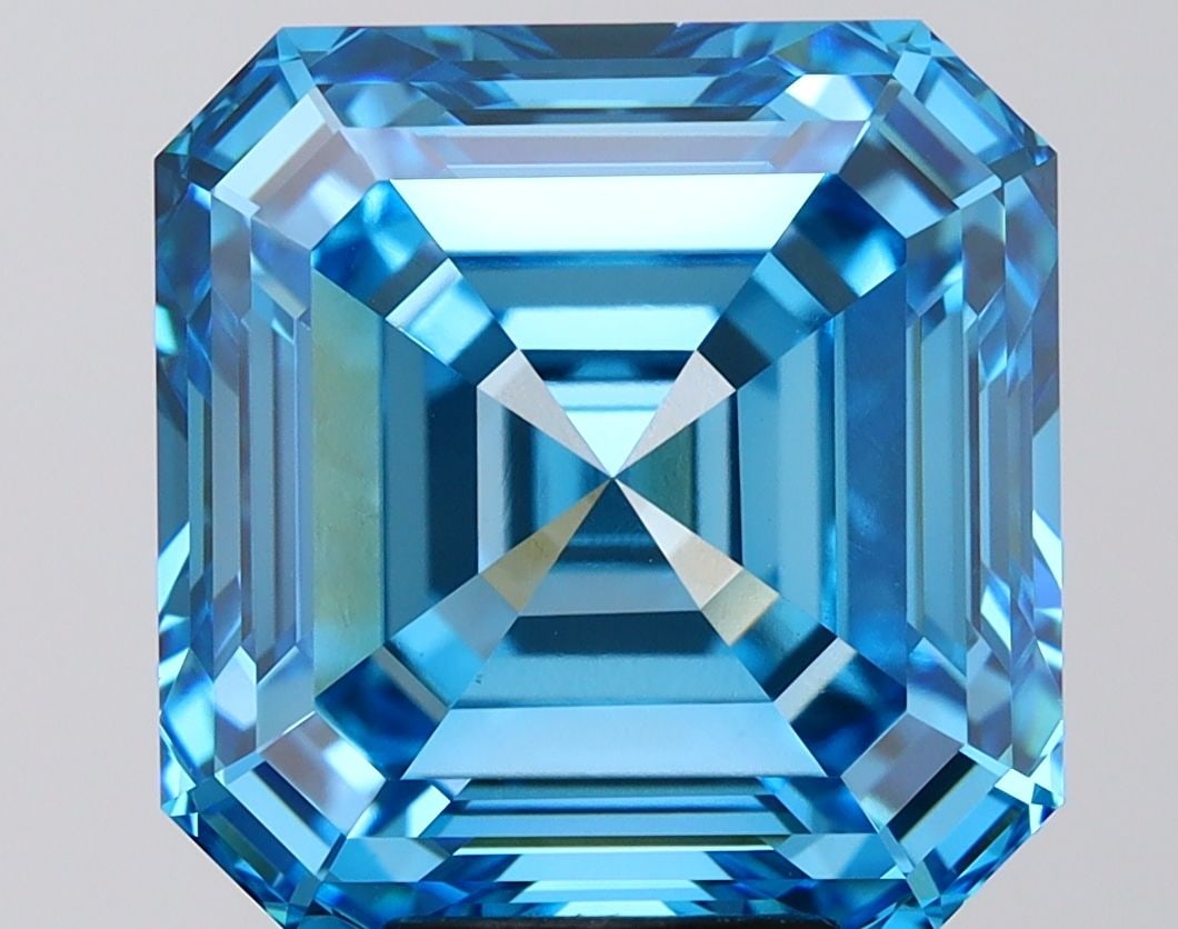 IGI Asscher 10.03ct Fancy Vivid Blue VVS2 - Loose Lab Diamond: IGI Asscher 10.03ct Fancy Vivid Blue VVS2 - Loose Lab Diamond Item Specifics: Source: This Is A Real Diamond Grown In A Lab Not Mined. Carat: 10.03 Cut: - Color: Fancy Vivid Blue Clarity: VVS2 Polish: