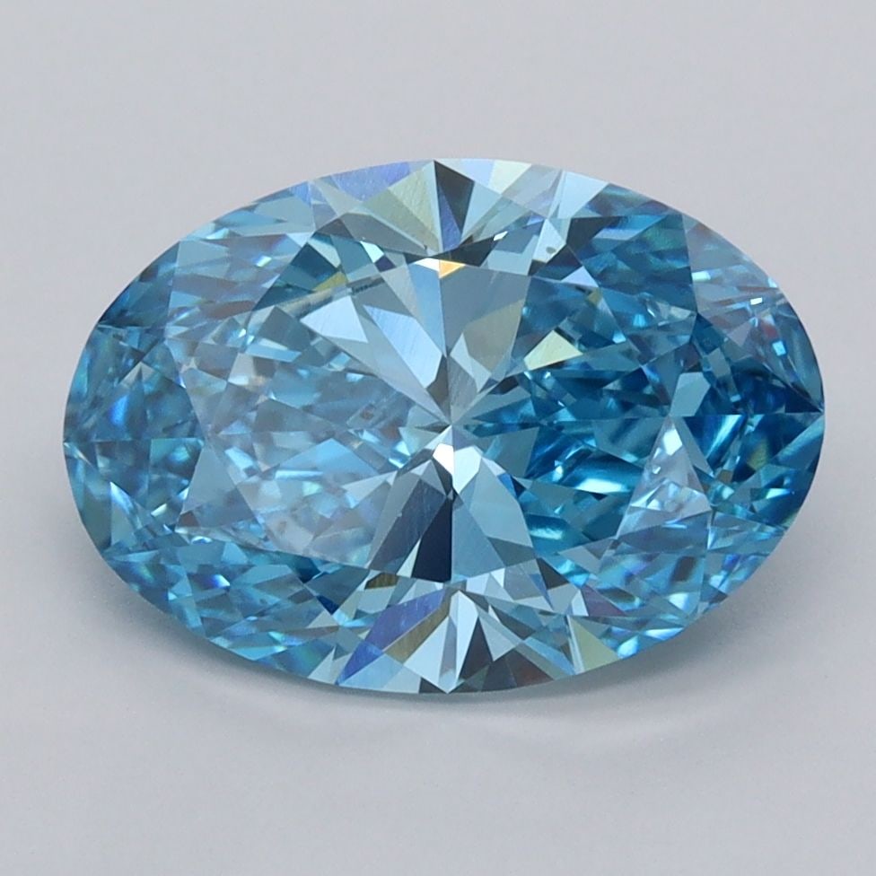 IGI Oval 3.03ct Fancy Vivid Blue VVS2 - Loose Lab Diamond: IGI Oval 3.03ct Fancy Vivid Blue VVS2 - Loose Lab Diamond Item Specifics: Source: This Is A Real Diamond Grown In A Lab Not Mined. Carat: 3.03 Cut: - Color: Fancy Vivid Blue Clarity: VVS2 Polish: EX S