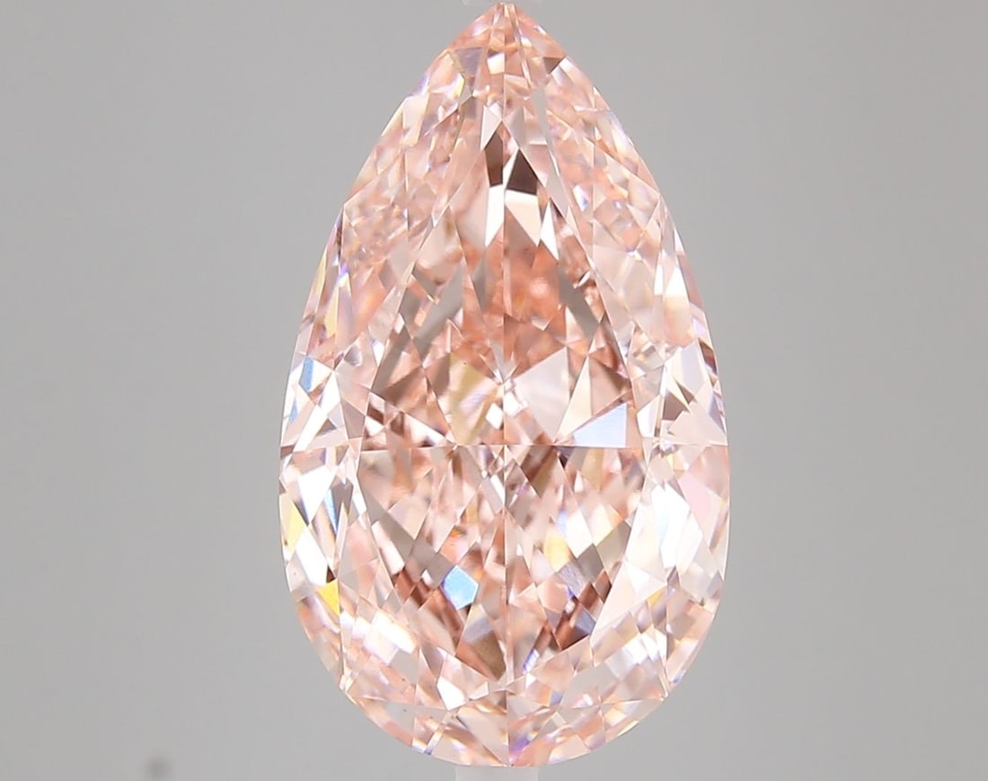 IGI Pear 8.05ct Fancy Vivid Pink VVS2 - Loose Lab Diamond (1 of 1)