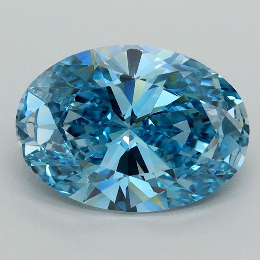 IGI Oval 2.51ct Fancy Vivid Blue VVS2 - Loose Lab Diamond: IGI Oval 2.51ct Fancy Vivid Blue VVS2 - Loose Lab Diamond Item Specifics: Source: This Is A Real Diamond Grown In A Lab Not Mined. Carat: 2.51 Cut: - Color: Fancy Vivid Blue Clarity: VVS2 Polish: EX