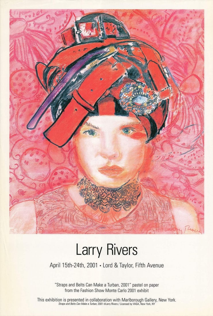 LARRY RIVERS Straps and Belts can Make a Turban 33.75" x 22.75" Offset Lithograp (1 of 4)