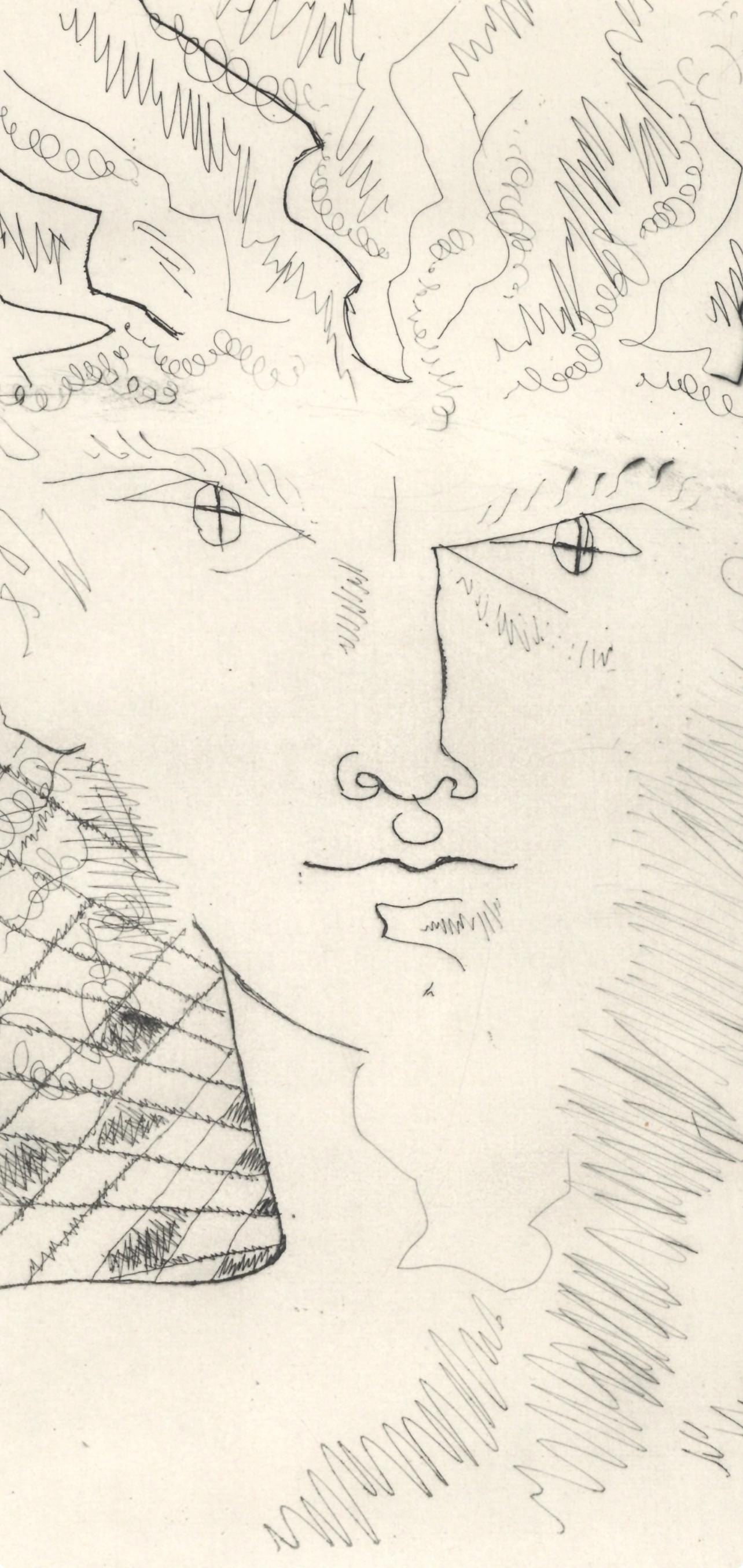 Jean Cocteau composition alternance etching - 2