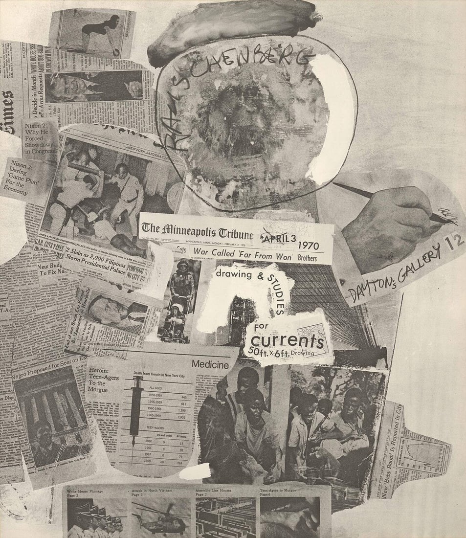 ROBERT RAUSCHENBERG Drawing and Studies for Recent 35.25" x 30.5" Offset Lithogr (1 of 4)