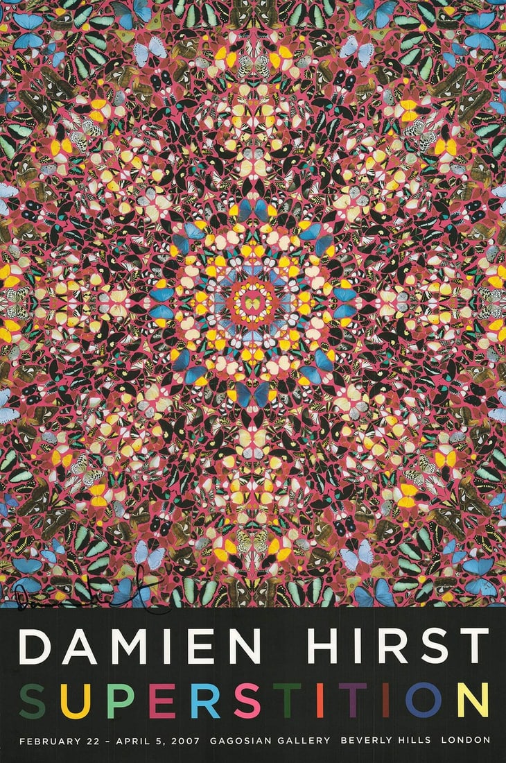 DAMIEN HIRST Superstition SIGNED 39" x 26" Serigraph 2007 Pop Art (1 of 5)