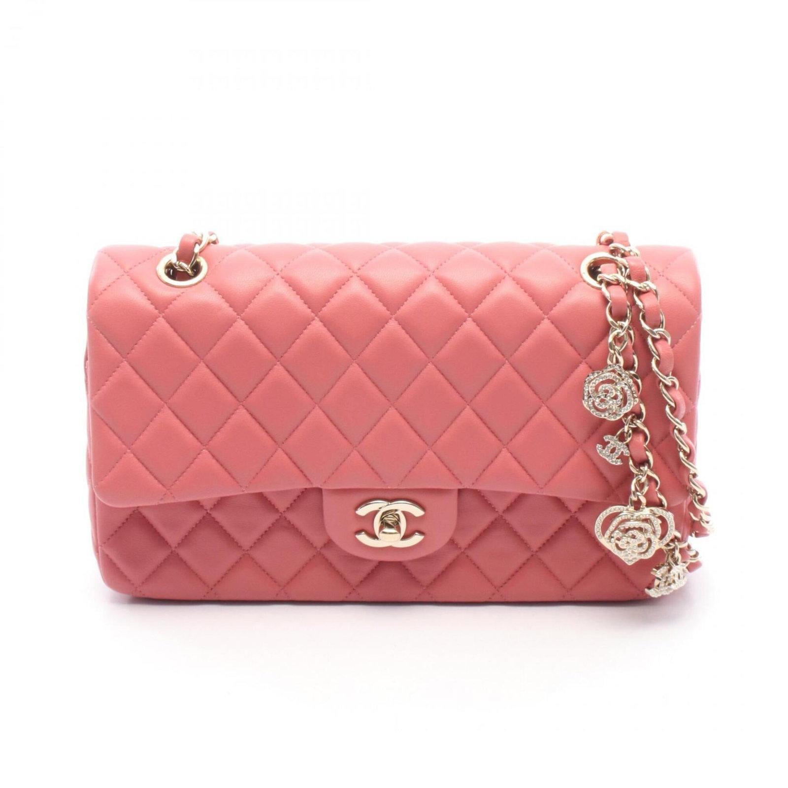 Chanel Handbag Shoulder Bag Leather: Chanel Handbag Shoulder Bag Leather Pink leather shoulder bag from Chanel, featuring gold hardware and a sleek design. This stylish handbag measures 16cm x 25cm x 6cm and is made from high-quality lea