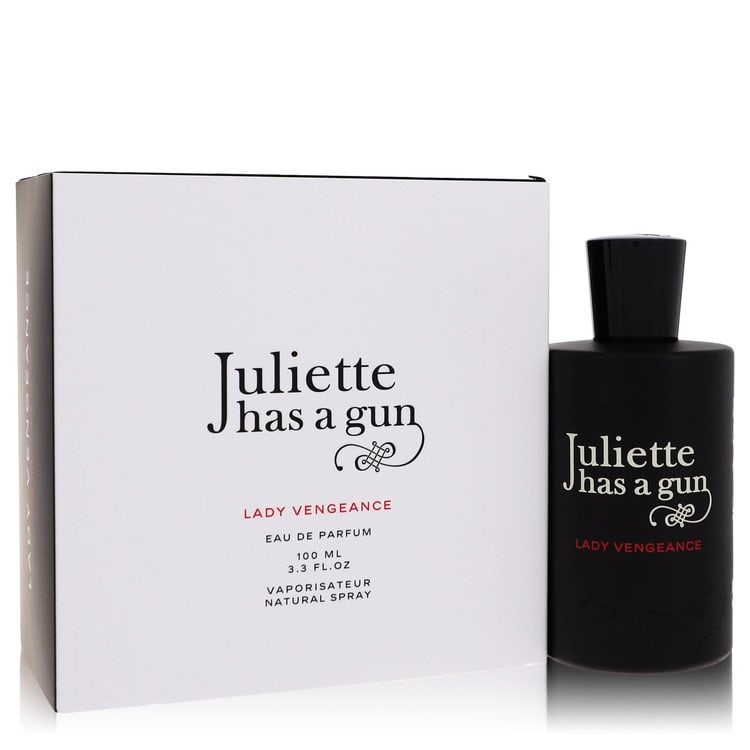 Lady Vengeance by Juliette Has a Gun Eau De Parfum Spray 3.4 oz: Lady Vengeance by Juliette Has a Gun Eau De Parfum Spray 3.4 oz Lady Vengeance by Juliette Has a Gun Eau De Parfum Spray is an energetic and romantic perfume inspired by Shakespeare's new editions. Th