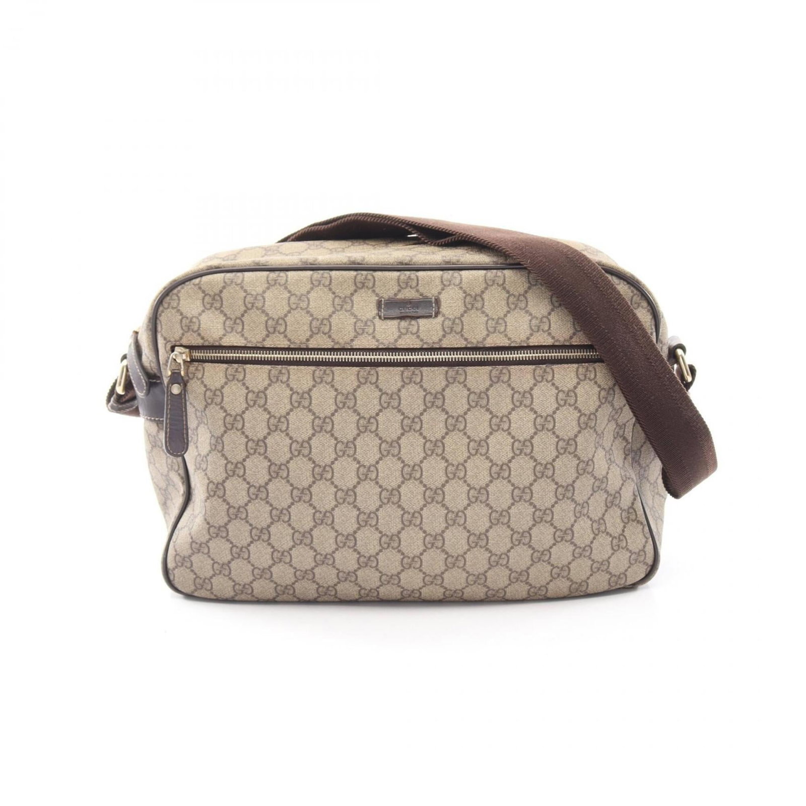 Gucci leather handbag supreme shoulder bag: Gucci leather handbag supreme shoulder bag GG Supreme leather in beige and brown, a classic combination. This Gucci shoulder bag features the iconic GG Supreme design, with clean lines and a timeless 
