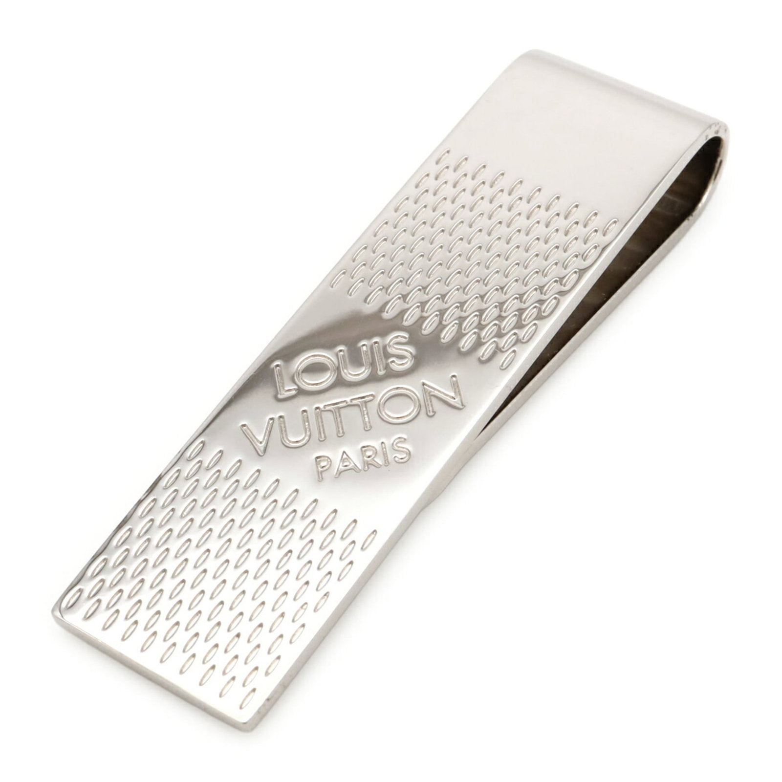 Money Clip Louis Vuitton Metal: Money Clip Louis Vuitton Metal Silver Louis Vuitton Metal Money Clip with M67919 MPN, measuring 1.7cm x 6.2cm / 0.66'' x 2.44''. The money clip bears a signature and is made from metal, featuring the 