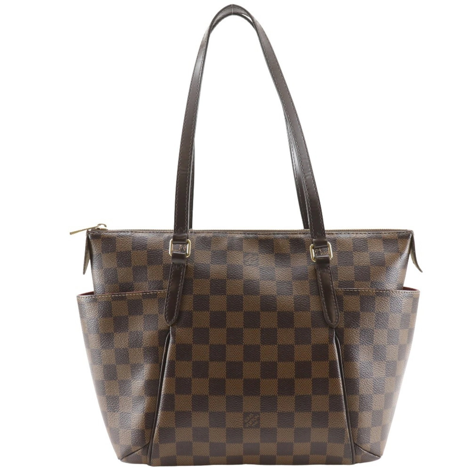 Damier Canvas Tote Bag by Louis Vuitton: Damier Canvas Tote Bag by Louis Vuitton Damier Canvas Tote Bag by Louis Vuitton. This iconic tote bag features the classic Damier pattern, crafted from high-quality brown Damier canvas. With its sturd