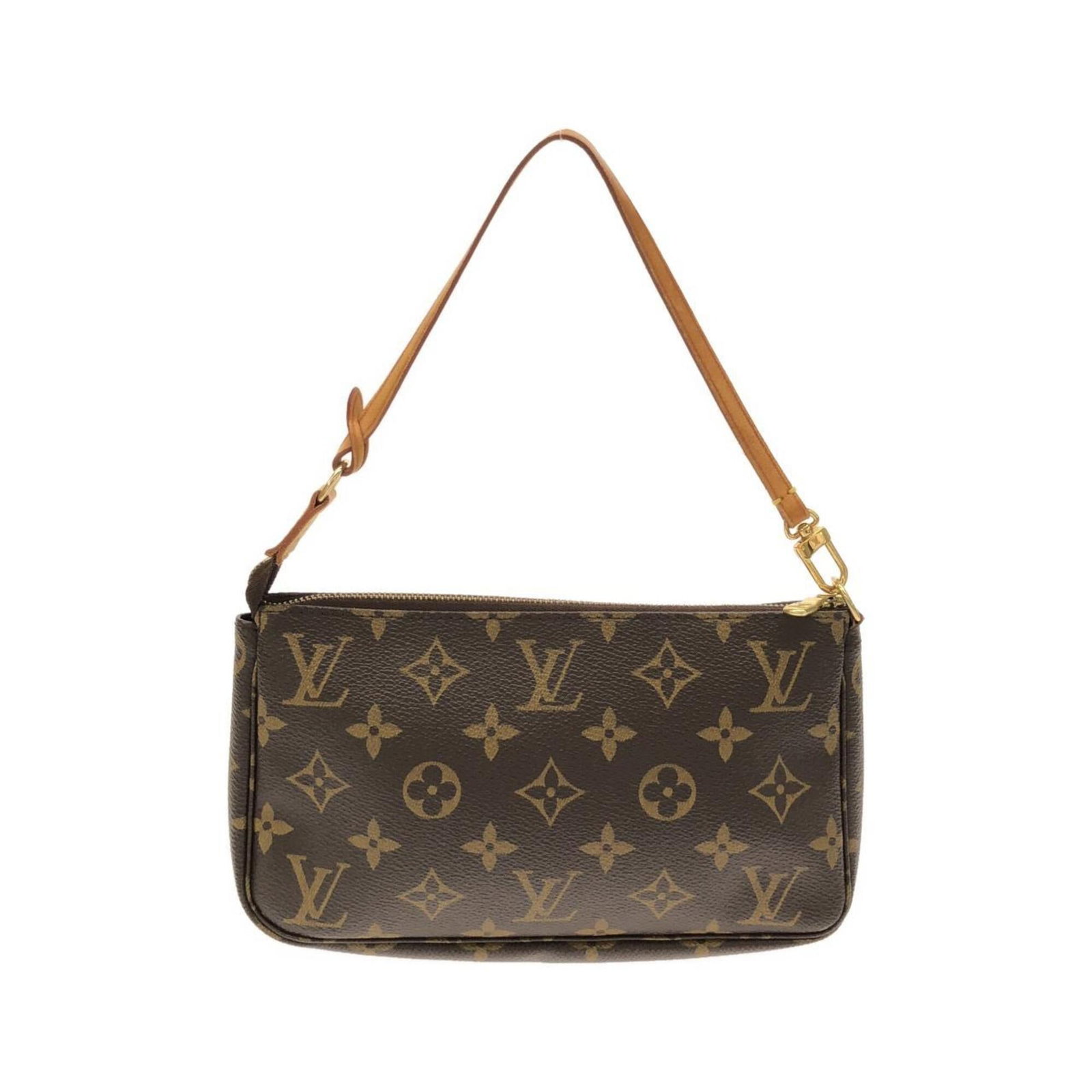 Canvas Pochette Coated by Louis Vuitton: Canvas Pochette Coated by Louis Vuitton The Louis Vuitton Pochette is a stylish and compact handbag made from coated canvas, featuring the iconic Monogram pattern. Measuring just 13cm x 21cm x 4cm,