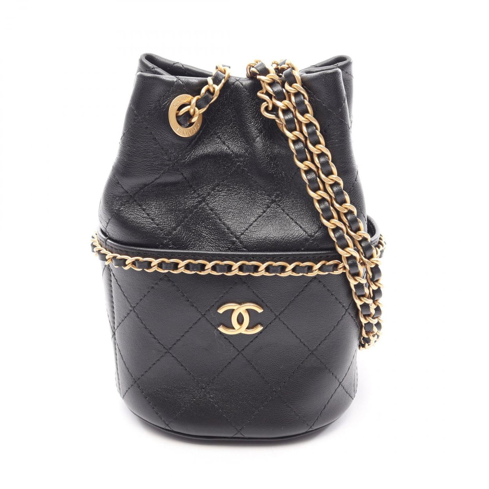 Chanel Handbag Shoulder Bag Leather: Chanel Handbag Shoulder Bag Leather This luxurious Chanel MPN AP4354 shoulder bag features rich black lambskin leather and gold hardware, exuding classic elegance. Measuring 16cm x 11cm x 10cm, it is