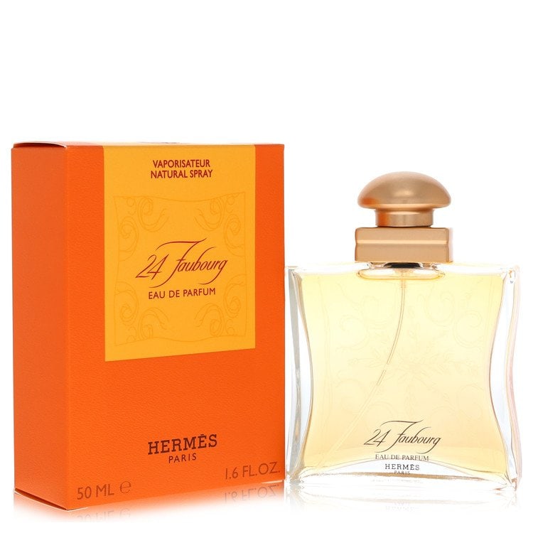 24 Faubourg by Hermes Eau De Parfum Spray 1.7 oz: 24 Faubourg by Hermes Eau De Parfum Spray 1.7 oz 24 Faubourg by Hermes Eau De Parfum Spray, launched in 1996, offers a sharp and flowery fragrance with notes of orange blossom, amber, vanilla, and blo