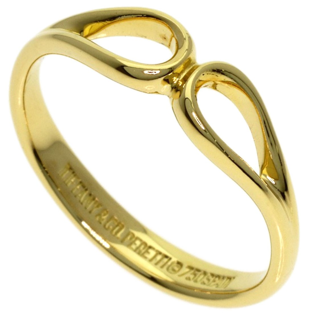 Tiffany&Co. Open Teardrop Ring K18 Yellow Gold: Tiffany&Co. Open Teardrop Ring K18 Yellow Gold K18 Yellow Gold Tiffany&Co. Open Teardrop Ring features a unique design with no main stone, set in 18k gold metal. The ring's open teardrop shape adds