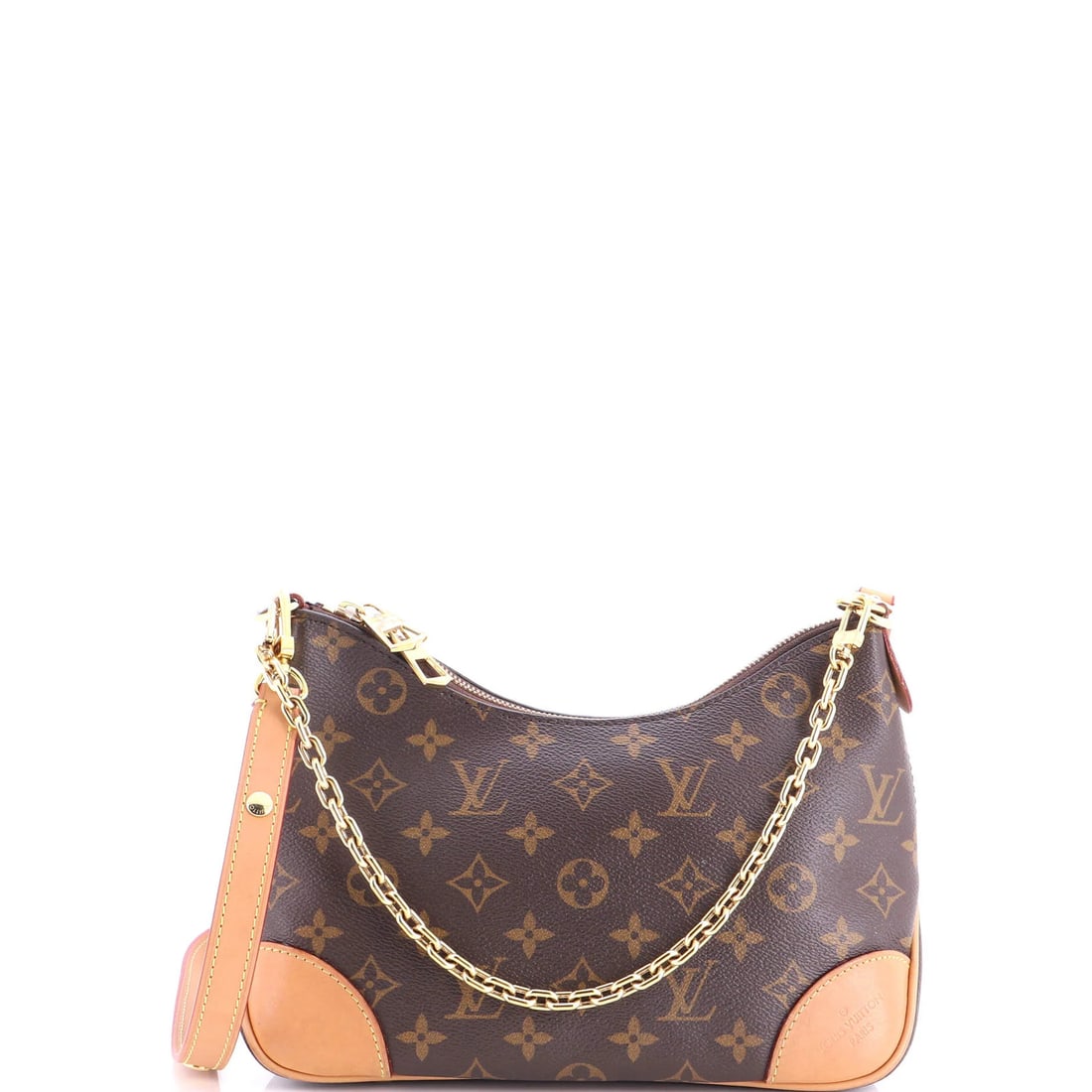 Louis Vuitton Canvas Monogram Boulogne NM Handbag: Louis Vuitton Canvas Monogram Boulogne NM Handbag Canvas Monogram Boulogne NM Handbag in Brown, featuring the iconic Louis Vuitton monogram pattern and chain strap for a stylish shoulder bag. This cla