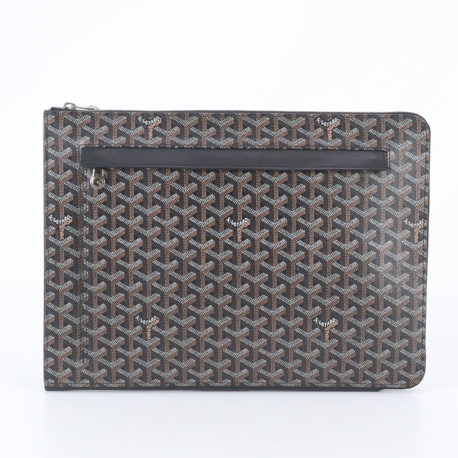 Canvas coated leather pouch clutch bag Goyard (1 of 7)