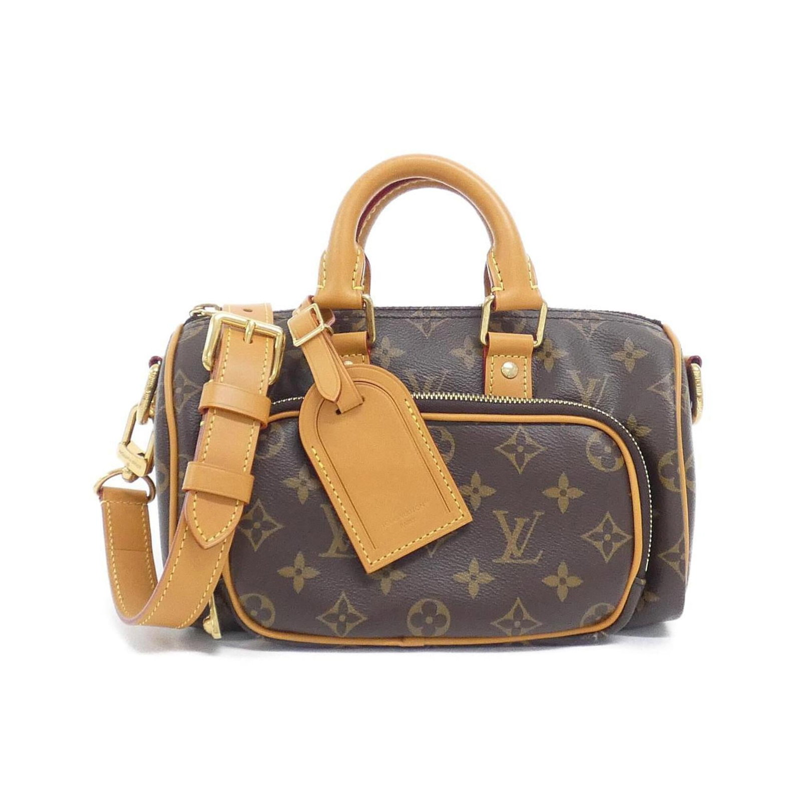 Boston Bag Coated Canvas by Louis Vuitton: Boston Bag Coated Canvas by Louis Vuitton Coated canvas construction adds durability to the classic Boston bag design. The marron color and gold hardware provide a timeless, sophisticated look.