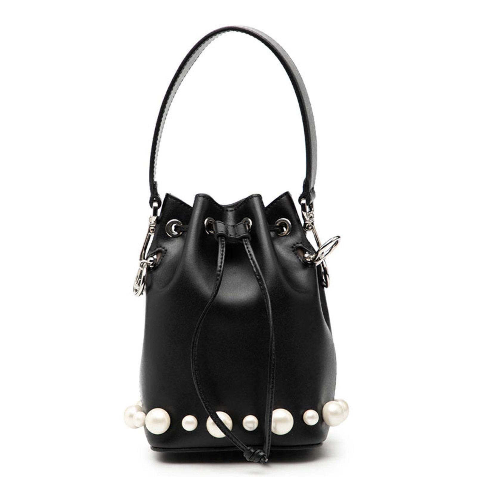 Fendi Handbag Leather: Fendi Handbag Leather Black Fendi handbag leather, measuring 18cm x 12cm x 10cm, offers a sleek and sophisticated design. Crafted from high-quality leather, this piece boasts a classic shape and