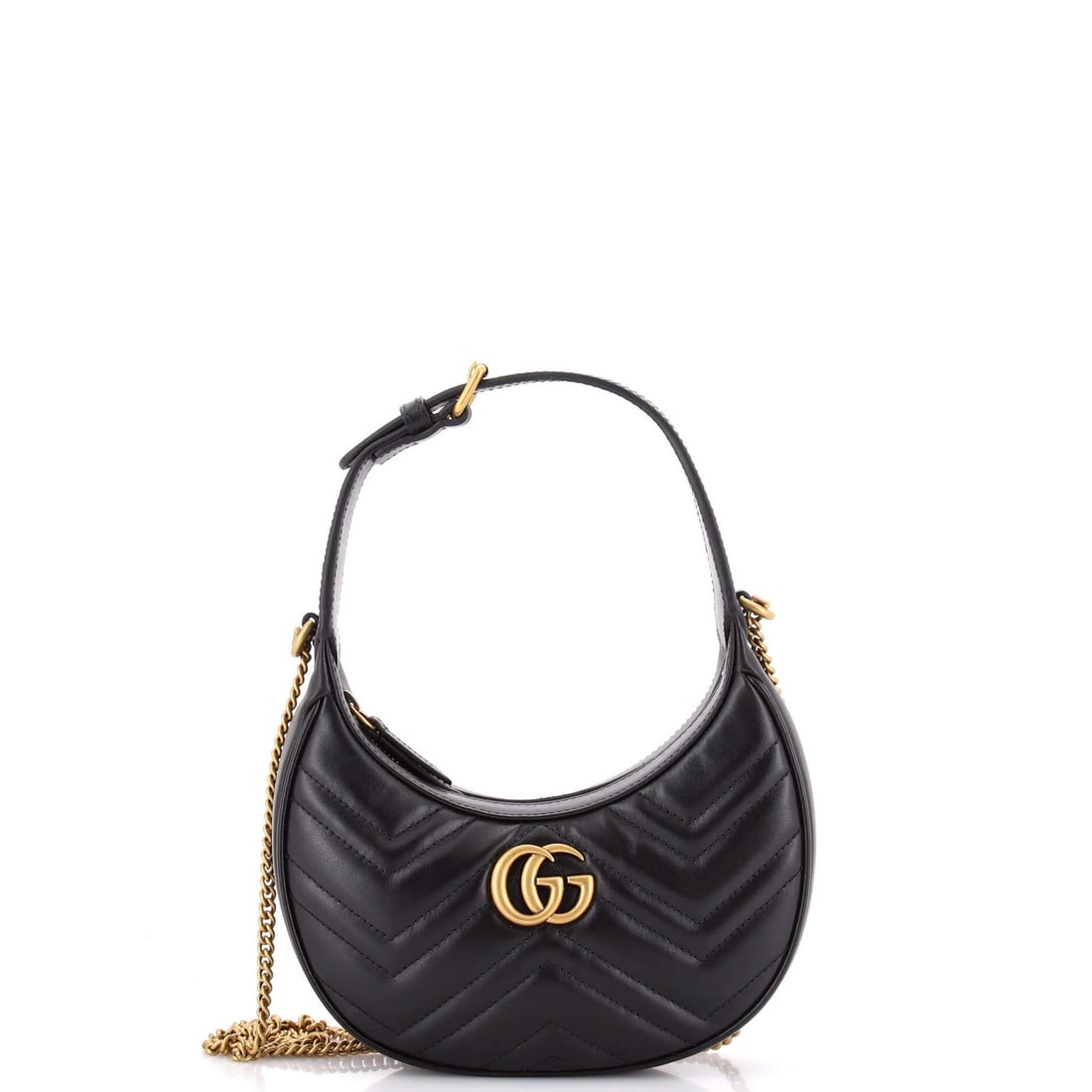 Gucci GG Marmont Half Moon Hobo Matelasse Leather Mini: Gucci GG Marmont Half Moon Hobo Matelasse Leather Mini Gucci GG Marmont Half Moon Hobo Matelasse Leather Mini - A stylish mini hobo bag with a classic design, featuring Gucci's signature GG Marmont pa
