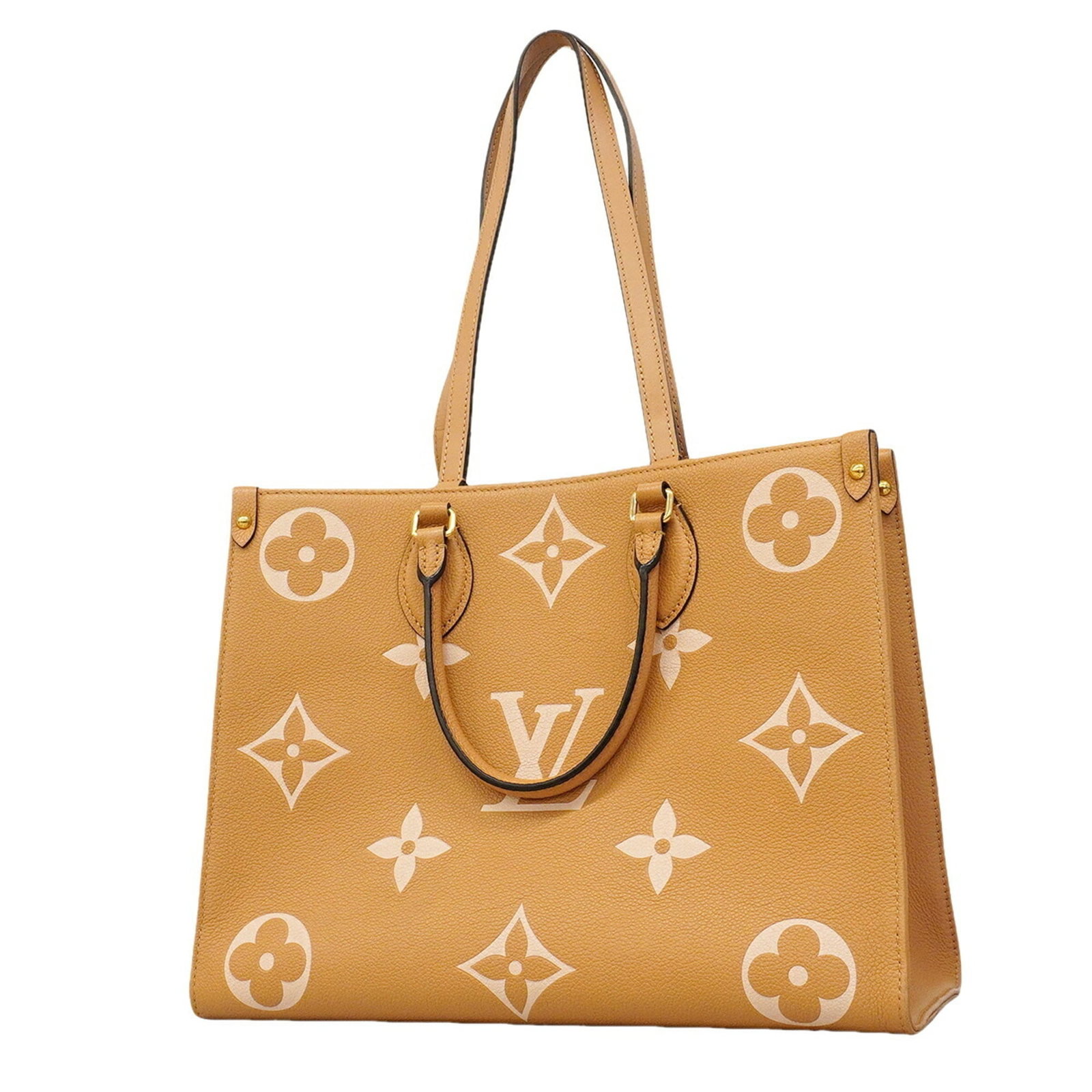 Louis Vuitton Tote Bag: Louis Vuitton Tote Bag Cream-colored Louis Vuitton tote bag with dimensions 26.5cm x 34.5cm x 15cm, perfect for everyday use. This classic design features the iconic monogram pattern and a sturdy