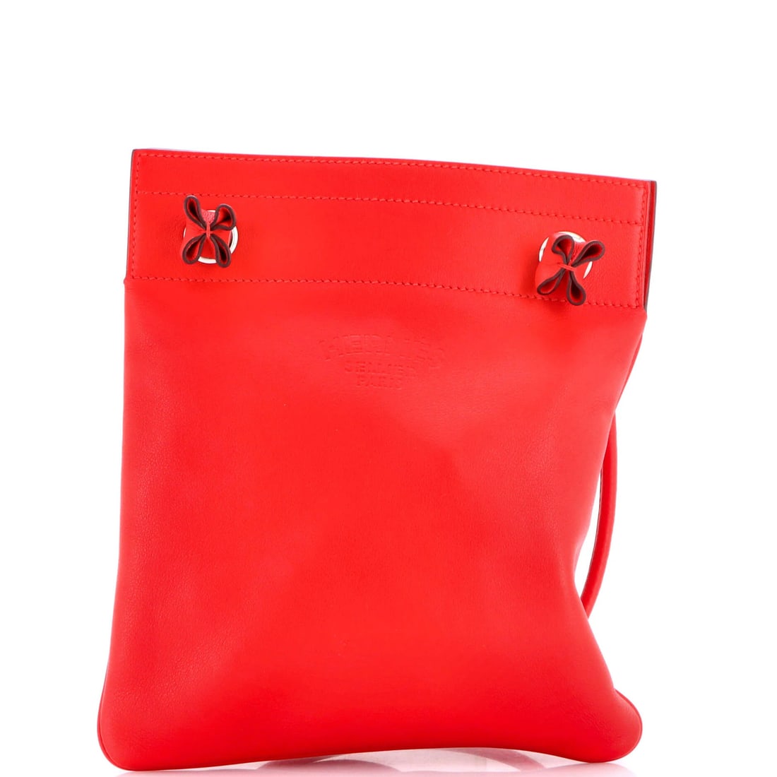 Hermes Aline Bag Milo Lambskin and Swift Mini: Hermes Aline Bag Milo Lambskin and Swift Mini The Hermes Aline Bag Milo Lambskin and Swift Mini is a stunning mini cross-body bag with a bold red exterior. Measuring just 9" in height, 8" in width,