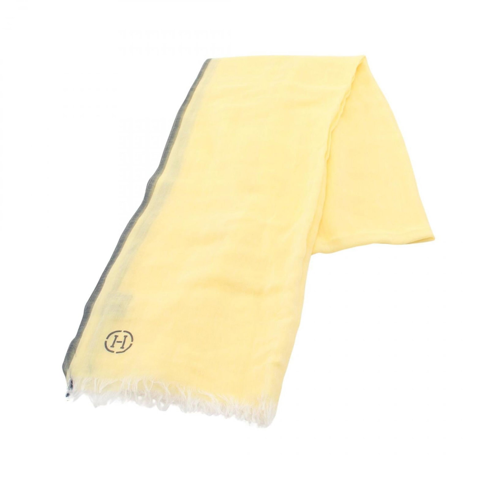 Hermes Cotton Stole: Hermes Cotton Stole Yellow Hermes Cotton Stole, measuring 2m x 1m in length and width, made from high-quality cotton material. This vibrant yellow stole features a classic design that adds a pop of