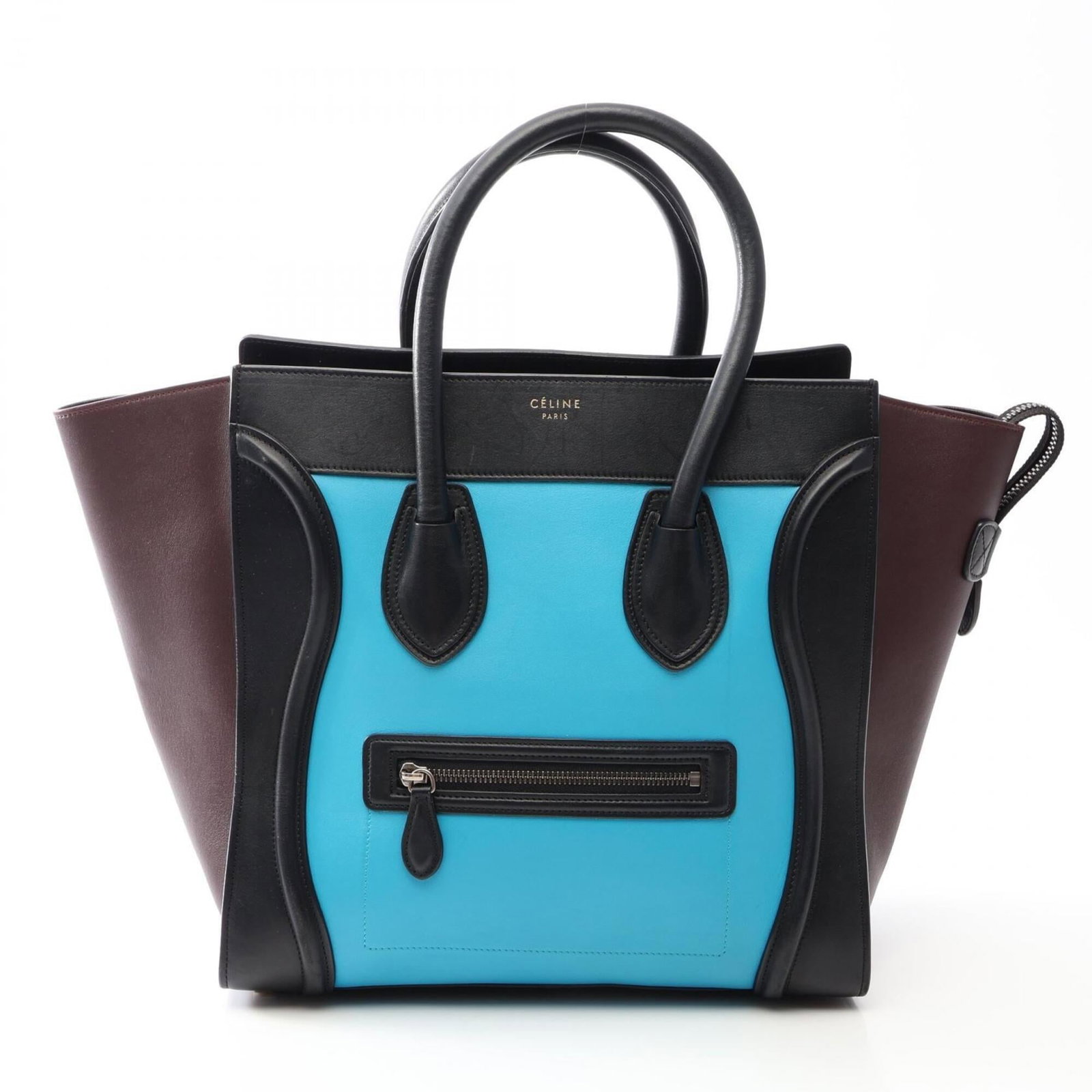 Handbag Celine Leather: Handbag Celine Leather Black, Blue, and Brown Celine Leather Handbags Available. This Celine leather handbag measures 31cm x 30cm x 17cm and features a classic design with clean lines and minimal deta