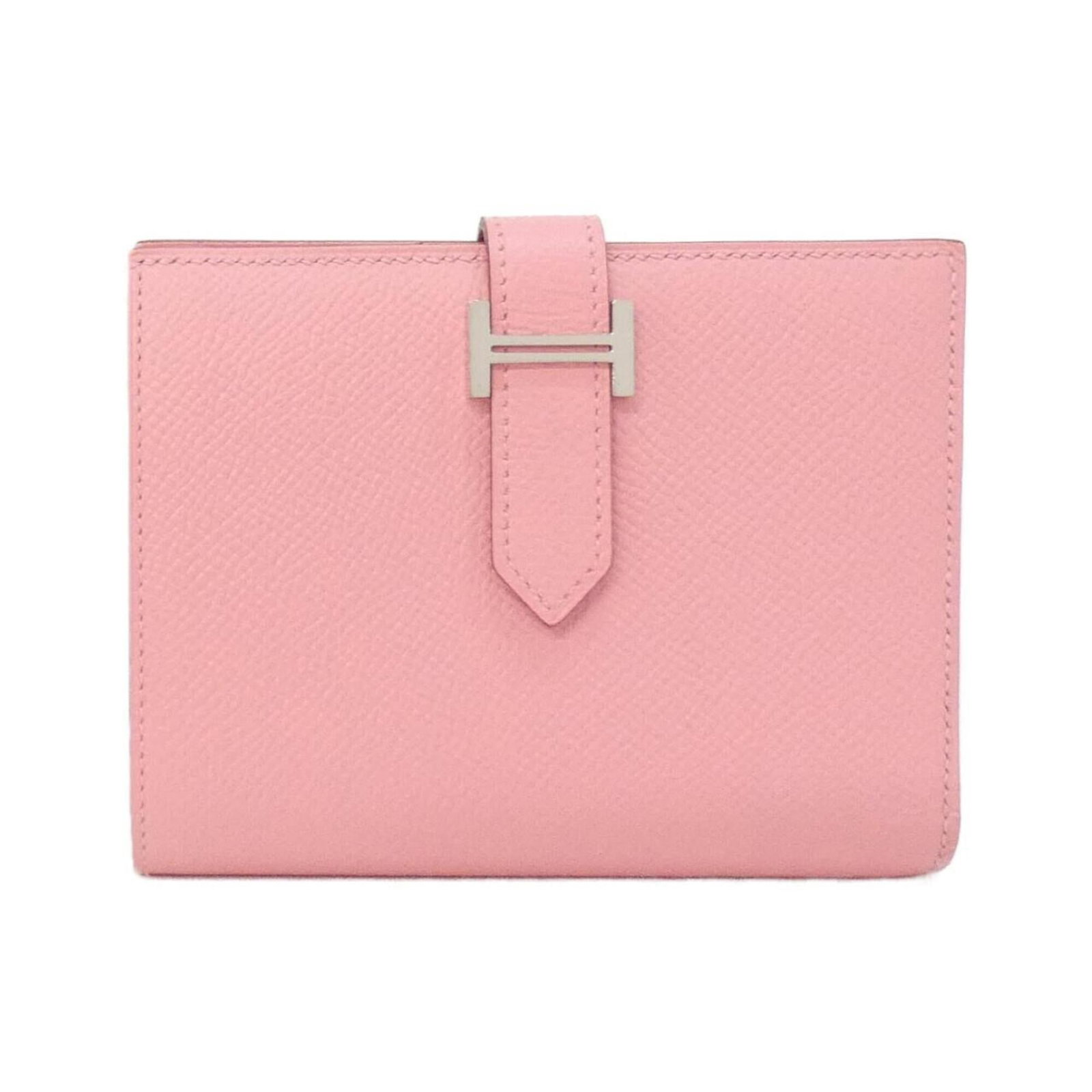 Epsom Leather Bi Fold Wallet Hermes: Epsom Leather Bi Fold Wallet Hermes Epsom leather, pink, Rose confetti design adds a touch of elegance to this bi-fold wallet. The compact size and slim profile make it easy to carry, while the high-q