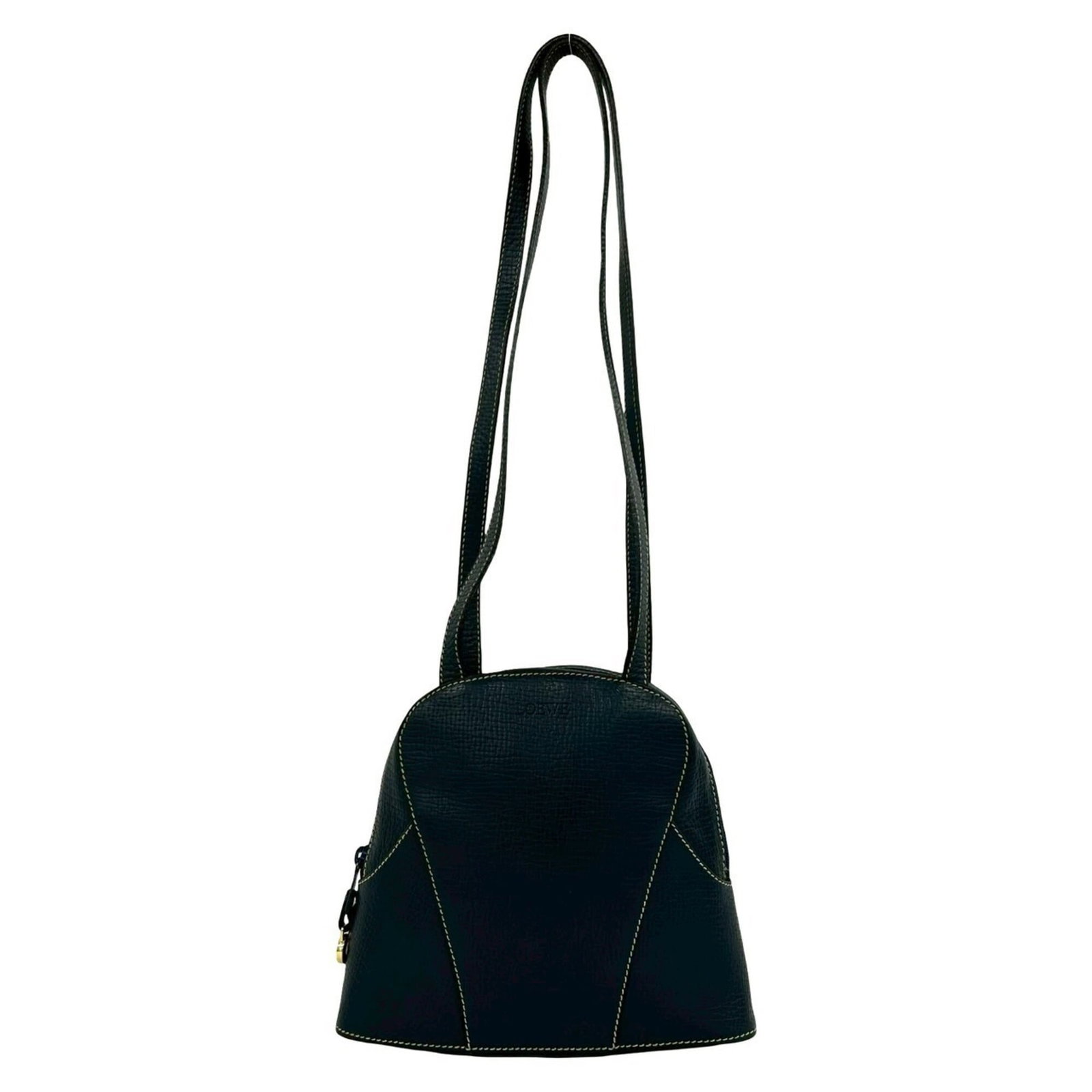 Loewe Handbag Shoulder Bag Tote Bag Leather: Loewe Handbag Shoulder Bag Tote Bag Leather This navy leather Loewe shoulder bag features a classic design with clean lines and a timeless silhouette. Made from high-quality leather, it measures
