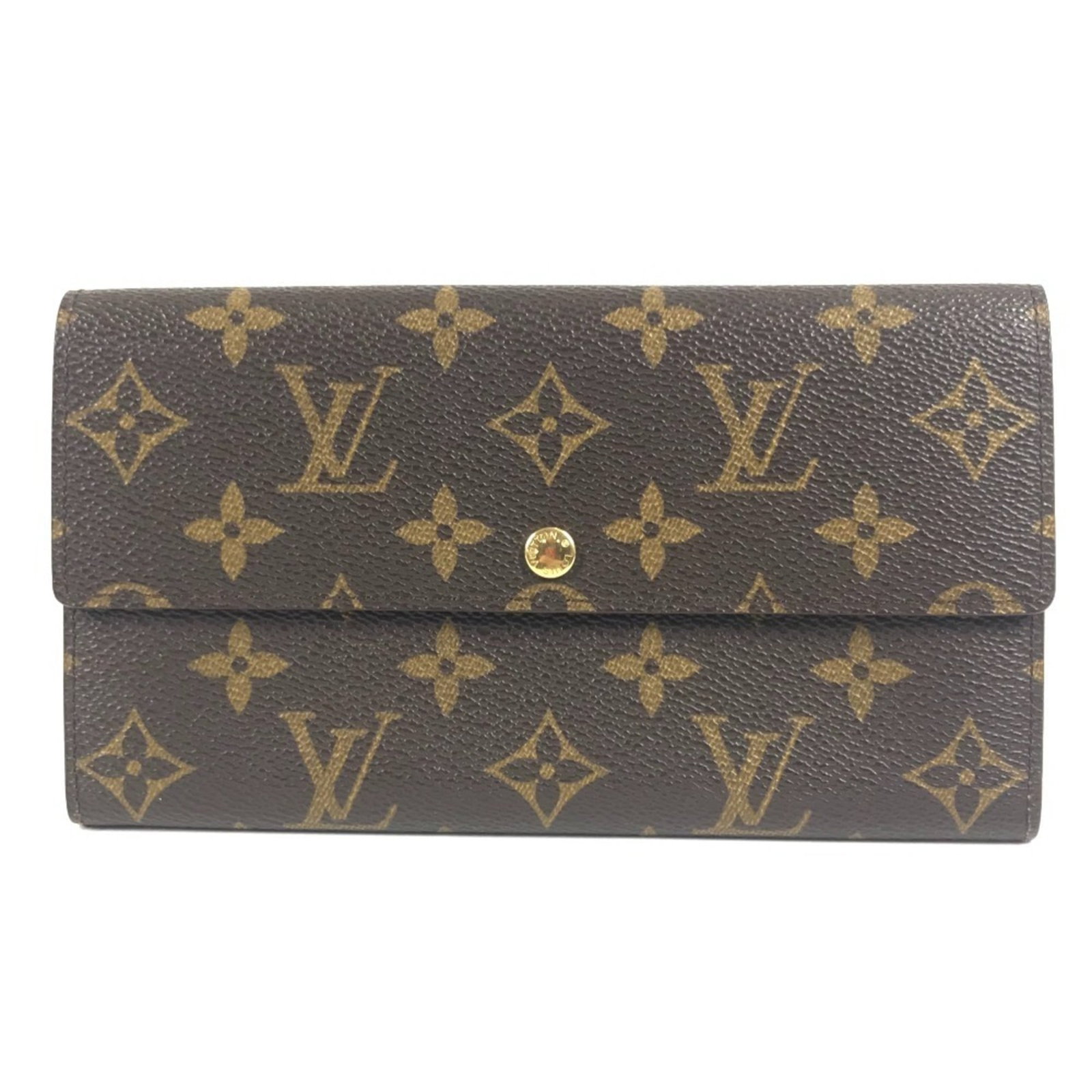 Louis Vuitton bi fold monogram wallet: Louis Vuitton bi fold monogram wallet The Louis Vuitton bi-fold monogram wallet boasts its iconic Monogram pattern in rich brown, adding a touch of timeless sophistication to any outfit. Made from