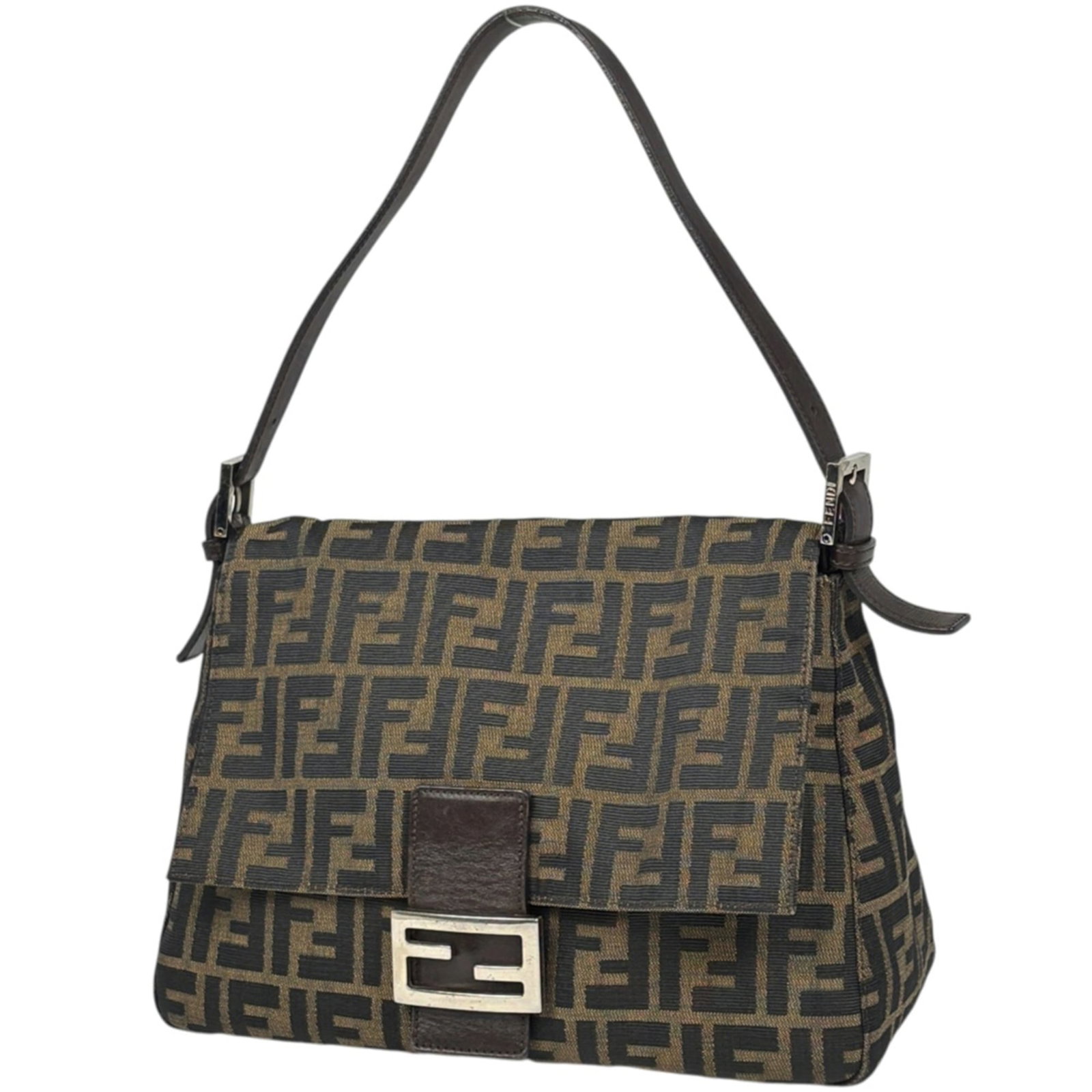 Shoulder bag by Zucca: Shoulder bag by Zucca The Zucca shoulder bag features a rich brown color and a sturdy design, measuring 19cm x 29cm x 12cm. Made from high-quality materials, its compact size makes it perfect for