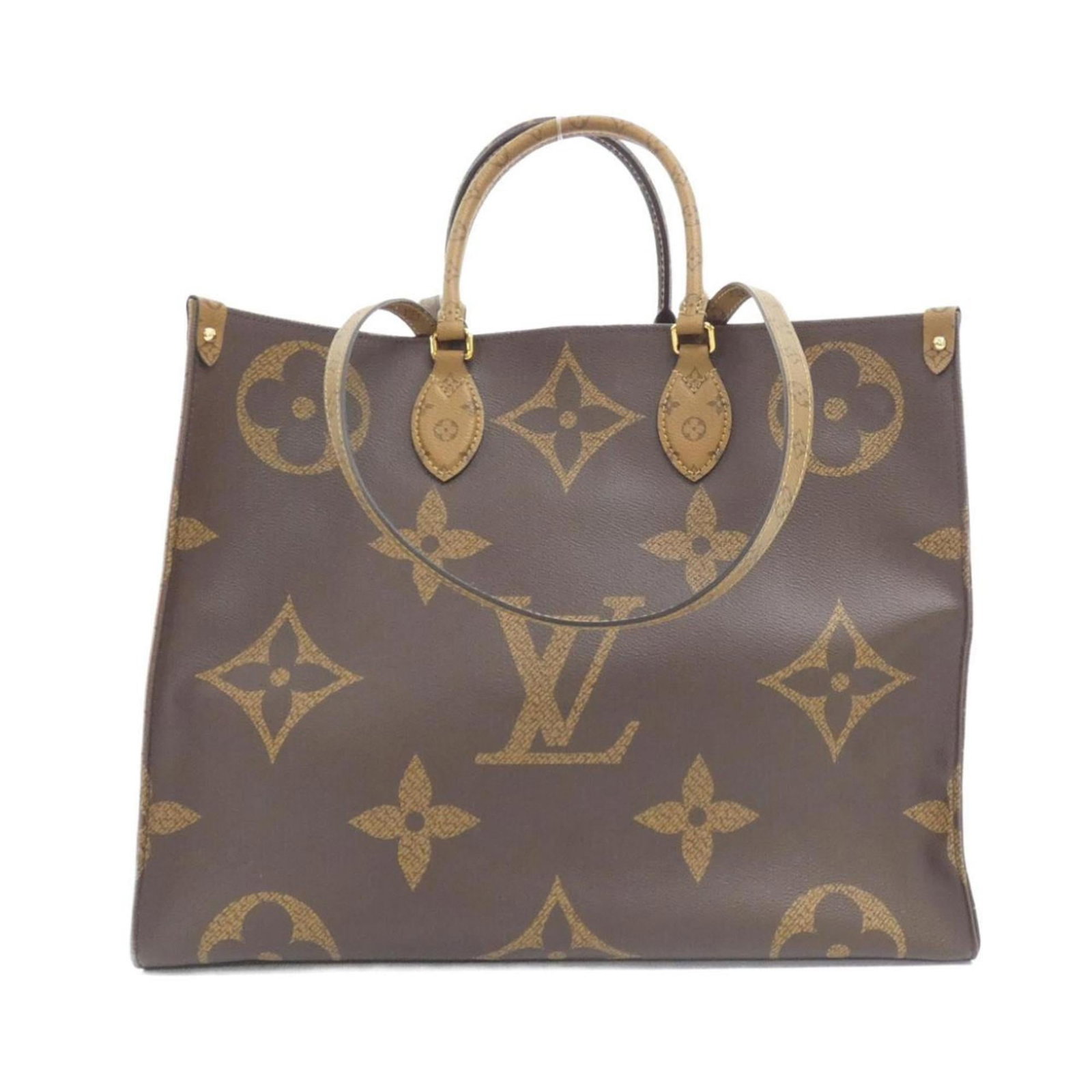 Canvas Coated Louis Vuitton Handbag: Canvas Coated Louis Vuitton Handbag Canvas Coated Louis Vuitton Handbag, featuring a classic design with coated canvas material and gold hardware. The bag measures 32cm x 41cm x 17cm and comes with a