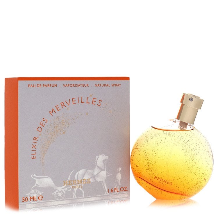 Elixir Des Merveilles by Hermes Eau De Parfum Spray 1.7 oz: Elixir Des Merveilles by Hermes Eau De Parfum Spray 1.7 oz Elixir Des Merveilles by Hermes Eau De Parfum Spray offers an alluring blend of woody amber, Peru balsam, and other exotic notes. Created by
