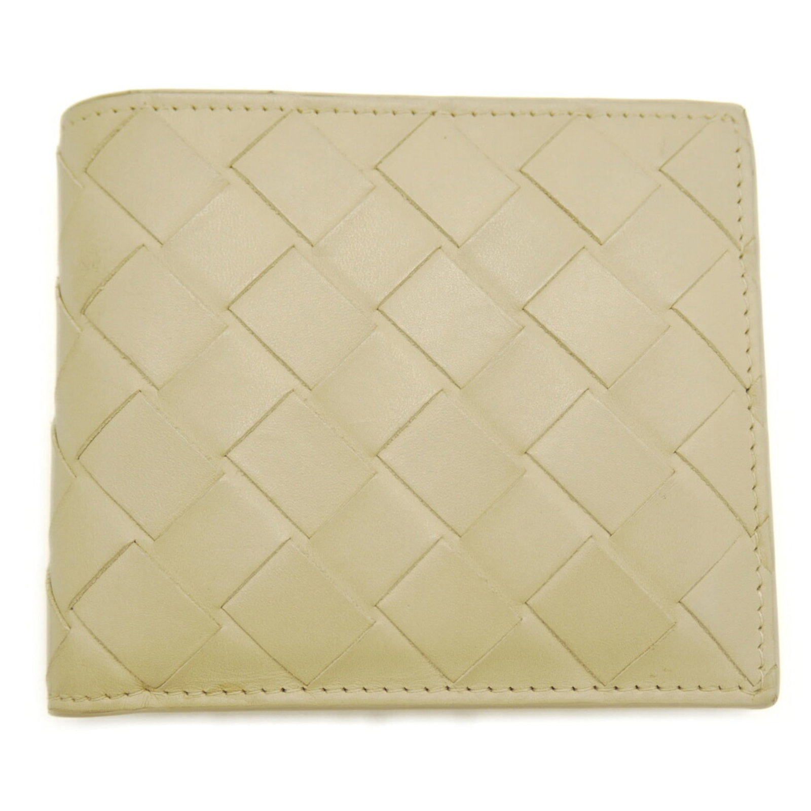 Veneta Bottega Bi Fold Leather Wallet: Veneta Bottega Bi Fold Leather Wallet The Veneta Bottega Bi Fold Leather Wallet boasts a sleek, beige design with premium leather construction. Its compact size and sturdy build make it a practical