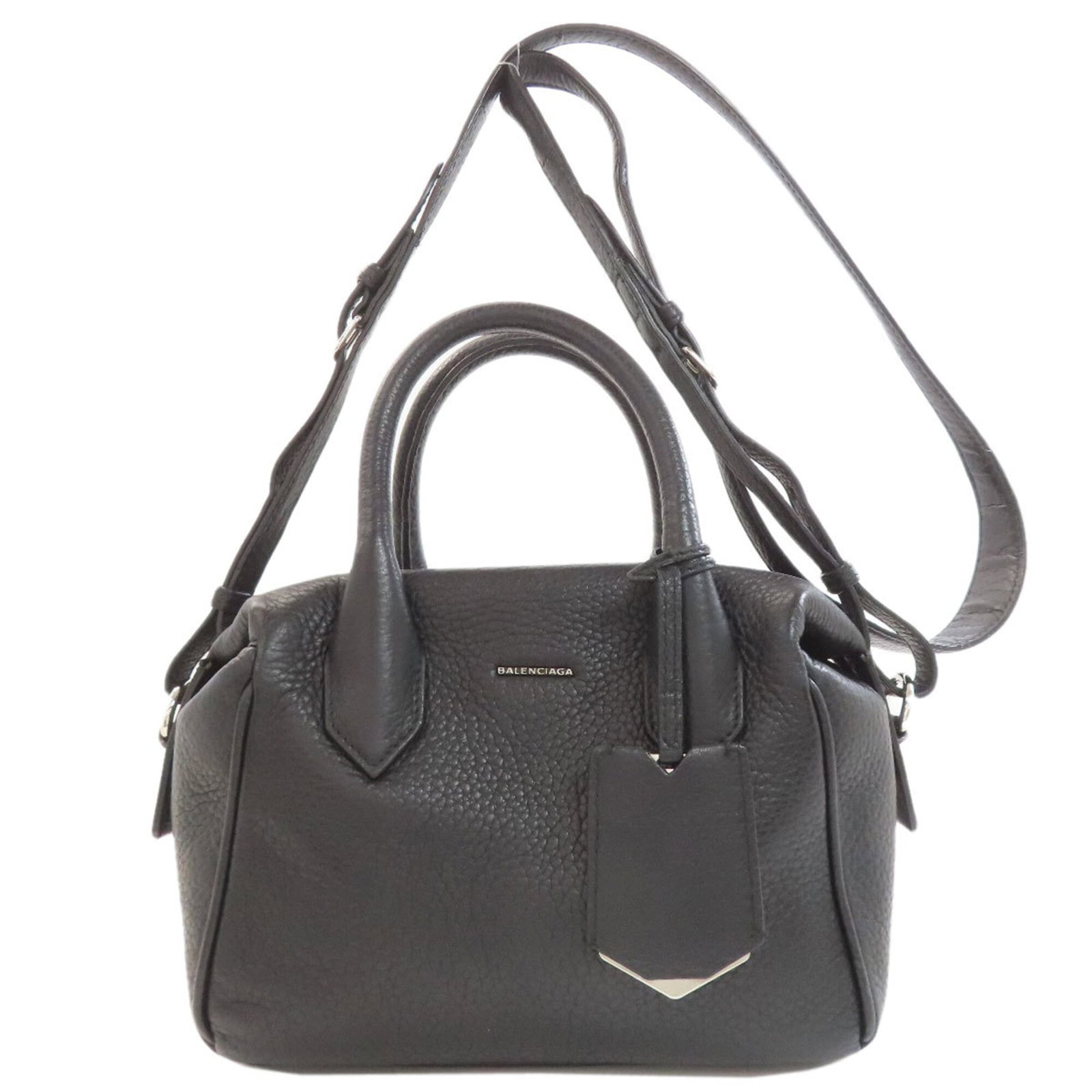 Balenciaga Handbag Leather: Balenciaga Handbag Leather Black Balenciaga leather handbag with a size of 16cm x 21cm x 11cm, featuring high-quality leather material. This stylish accessory is designed for women and comes without