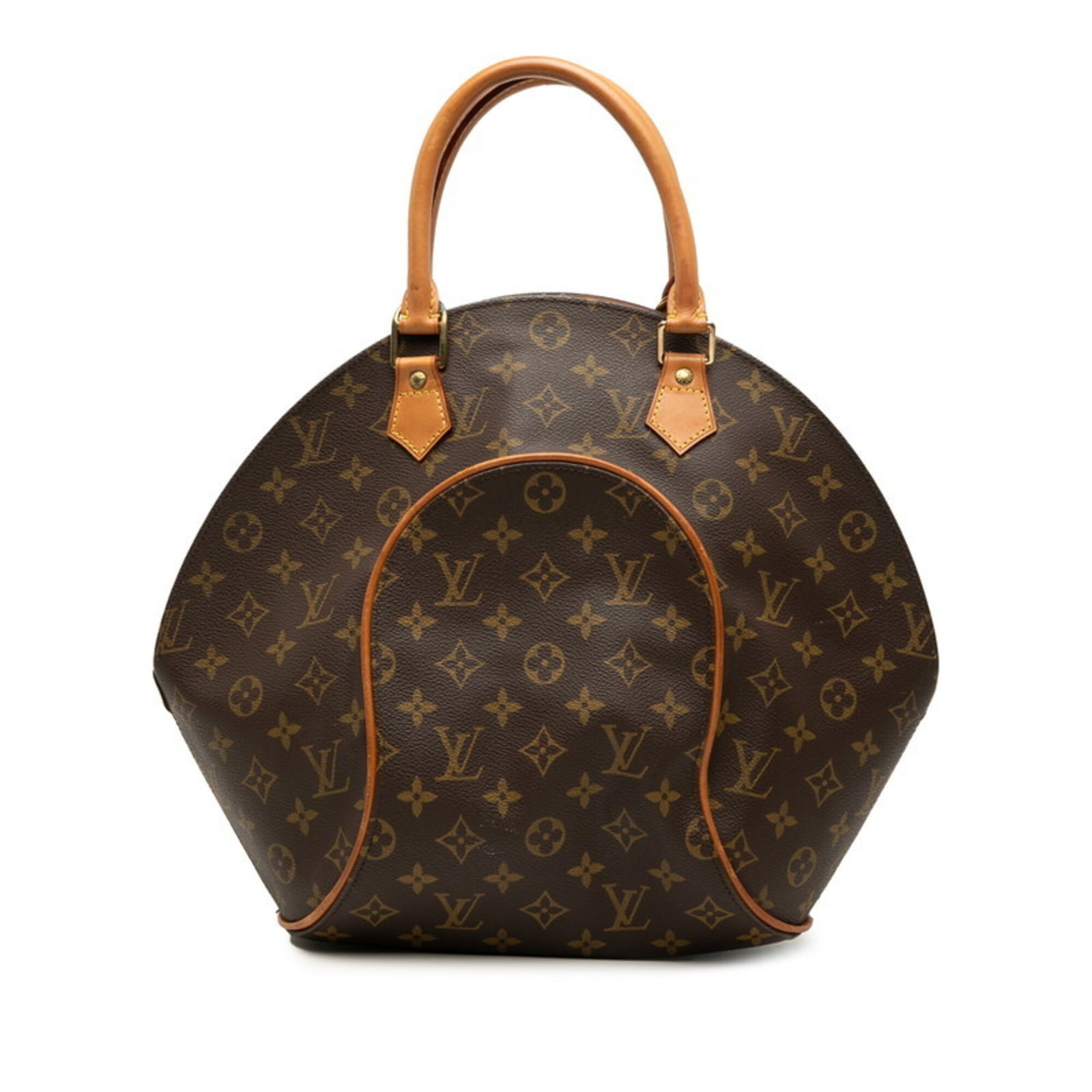 Vuitton Pvc Leather Handbag Louis: Vuitton Pvc Leather Handbag Louis This Louis Vuitton handbag features the iconic Monogram pattern in brown PVC and leather, with a compact size of 10cm x 38cm x 15cm. The bag's unique blend of materia