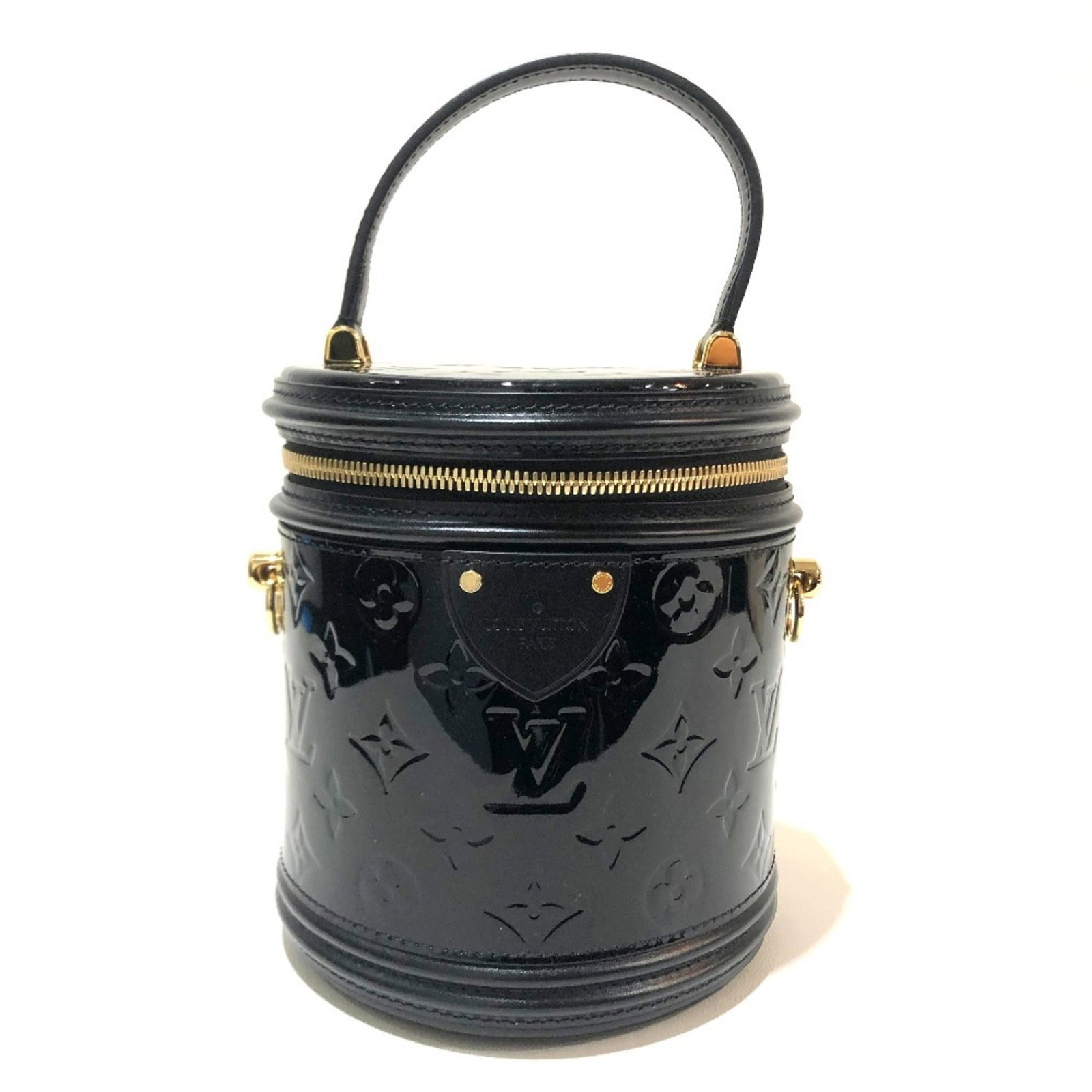 Vanity Handbag Monogram Vuitton Louis Vernis Bag: Vanity Handbag Monogram Vuitton Louis Vernis Bag Vanity Handbag Monogram Vuitton Louis Vernis Bag - A luxurious black handbag with iconic monogram Vernis design, complete with a dust bag, key,