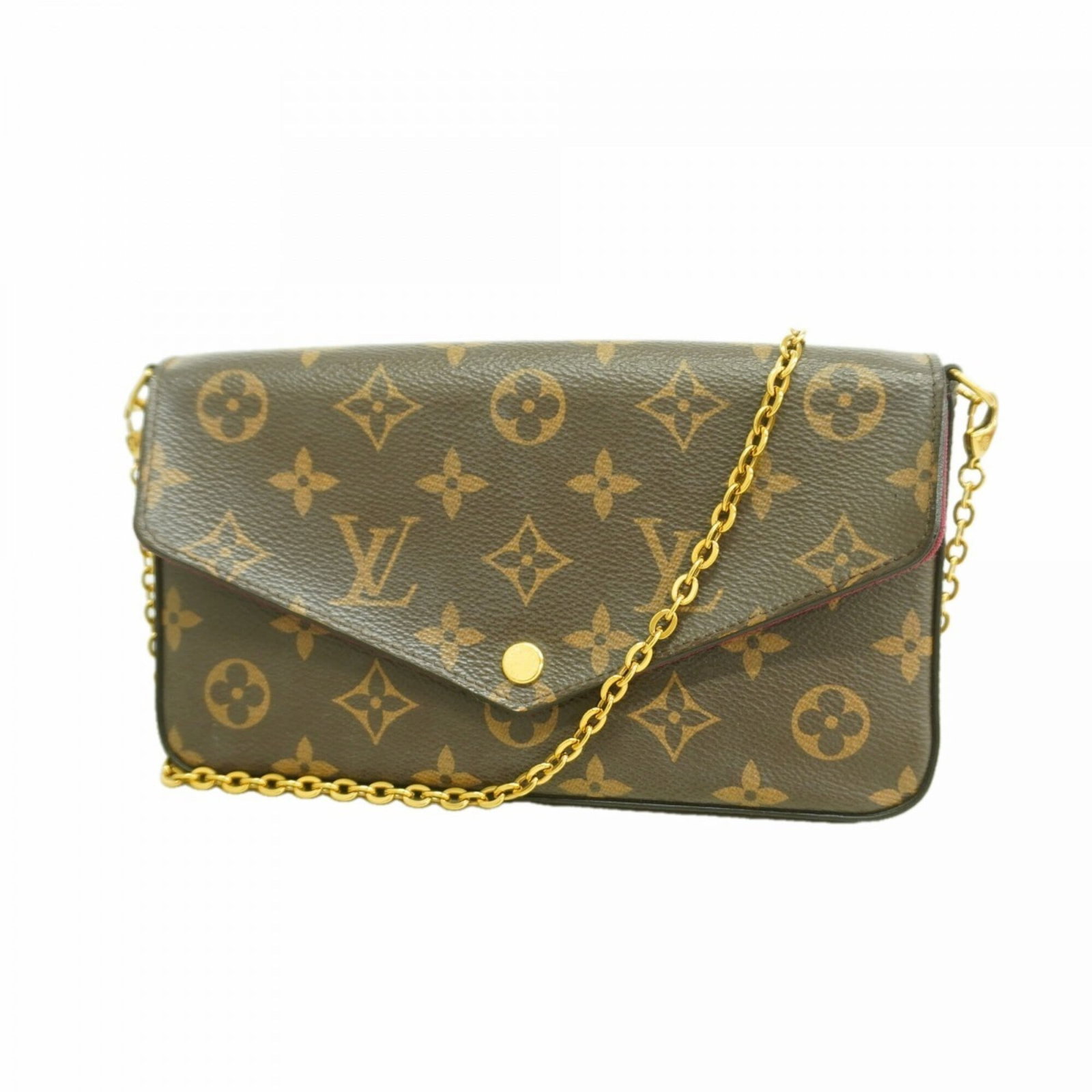 Shoulder Wallet by Louis Vuitton: Shoulder Wallet by Louis Vuitton Chain/Shoulder wallet in fuchsia color, measuring 12.5cm x 21cm x 3cm, making it a stylish accessory for everyday use. This Louis Vuitton MPN M81896 design combines fu