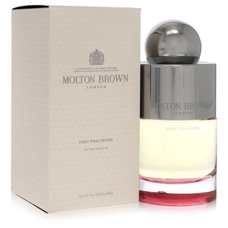 Fiery Pink Pepper by Molton Brown Eau De Toilette Spray (Unisex) 3.3 oz: Fiery Pink Pepper by Molton Brown Eau De Toilette Spray (Unisex) 3.3 oz Molton Brown's Fiery Pink Pepper Eau De Toilette Spray is a vibrant and alluring scent, featuring top notes of pink peppercorn