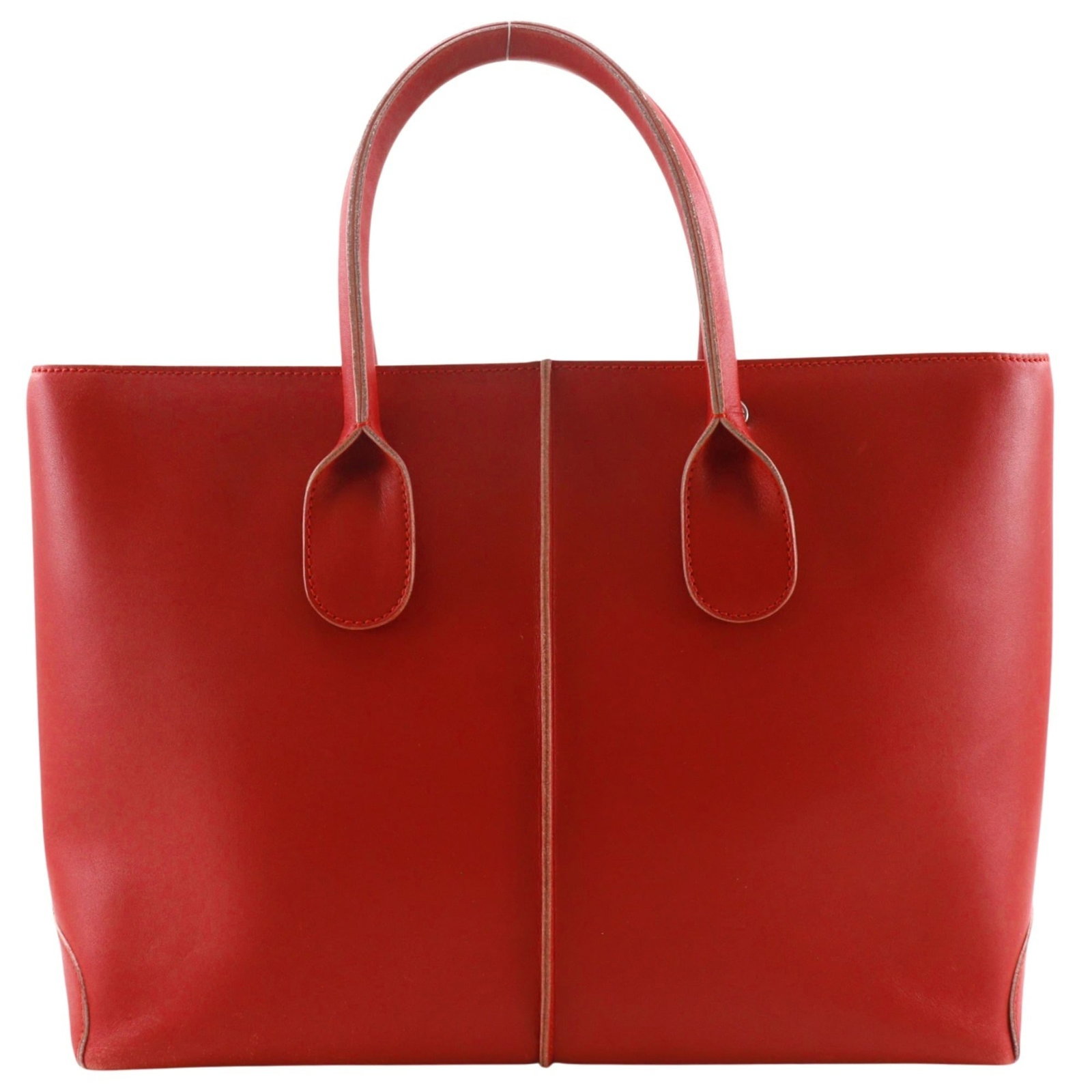 Tod'S Handbag Leather: Tod'S Handbag Leather Red calfskin leather handbag with dimensions 25cm x 34cm x 11cm, made from high-quality Tod's materials. The bold red color adds a pop of style to any outfit, while the classic d