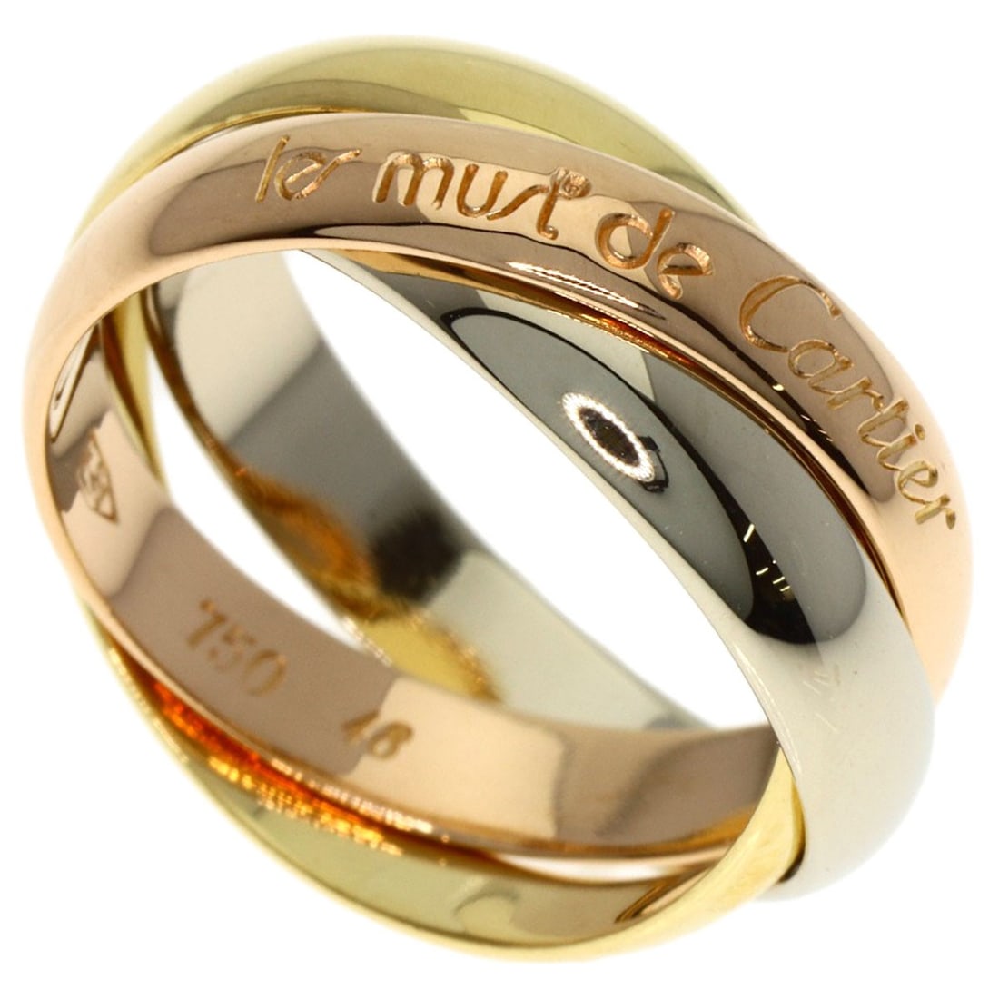 Cartier Trinity #48 Ring K18 Yellow Gold 18K Pink Gold: Cartier Trinity #48 Ring K18 Yellow Gold 18K Pink Gold Cartier Trinity #48 Ring in K18 Yellow Gold, a masterful blend of elegance and sophistication. This exquisite piece features 18K yellow gold