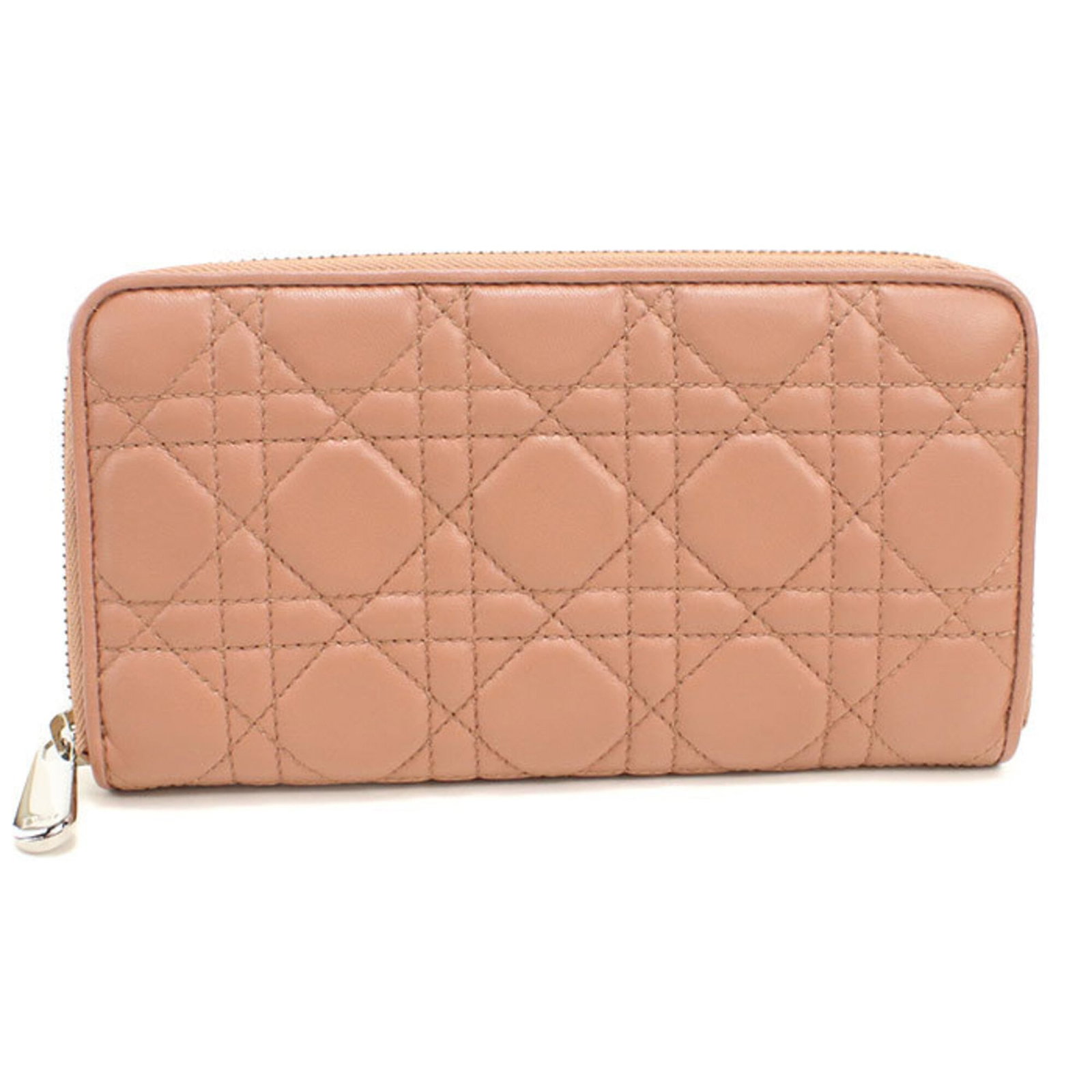 Long Wallet Leather Bi Fold Christian Dior: Long Wallet Leather Bi Fold Christian Dior Pink Lambskin Long Wallet from Christian Dior, measuring 10.5cm x 19.5cm x 2.5cm, features a bi-fold design made from high-quality leather. The Italian-made
