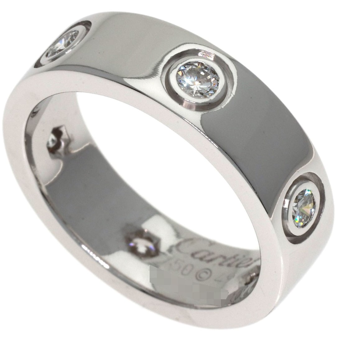 Love Cartier Diamond Ring Full White K18 Gold #49: Love Cartier Diamond Ring Full White K18 Gold #49 K18 White Gold Diamond Ring with a Full Cartier Setting. This stunning ring features a diamond set in full white K18 gold, showcasing the brand's