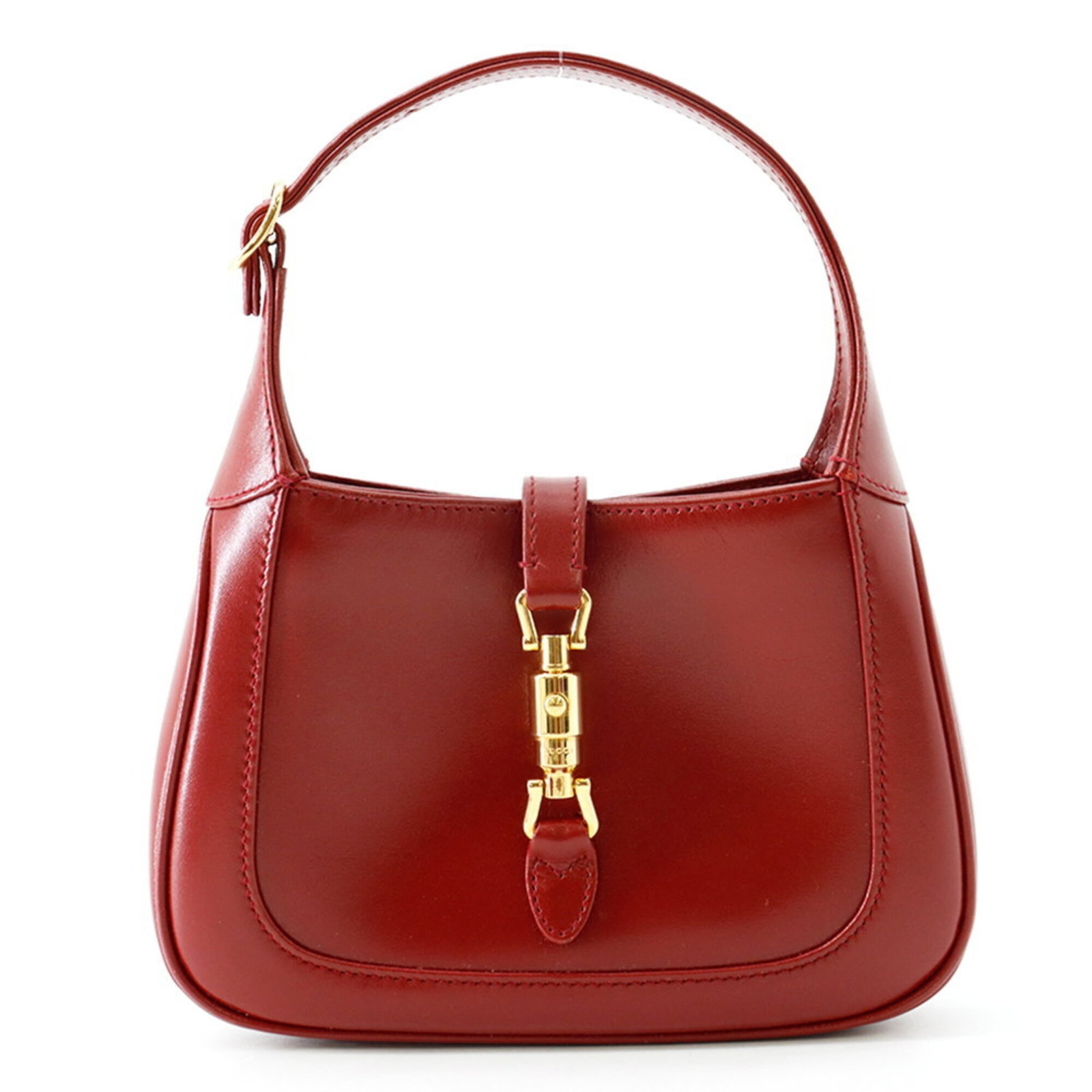 Gucci Shoulder Bag Leather: Gucci Shoulder Bag Leather This luxurious Gucci shoulder bag features rich red leather and elegant gold hardware, adding a touch of sophistication to any outfit. With its spacious interior and adjusta