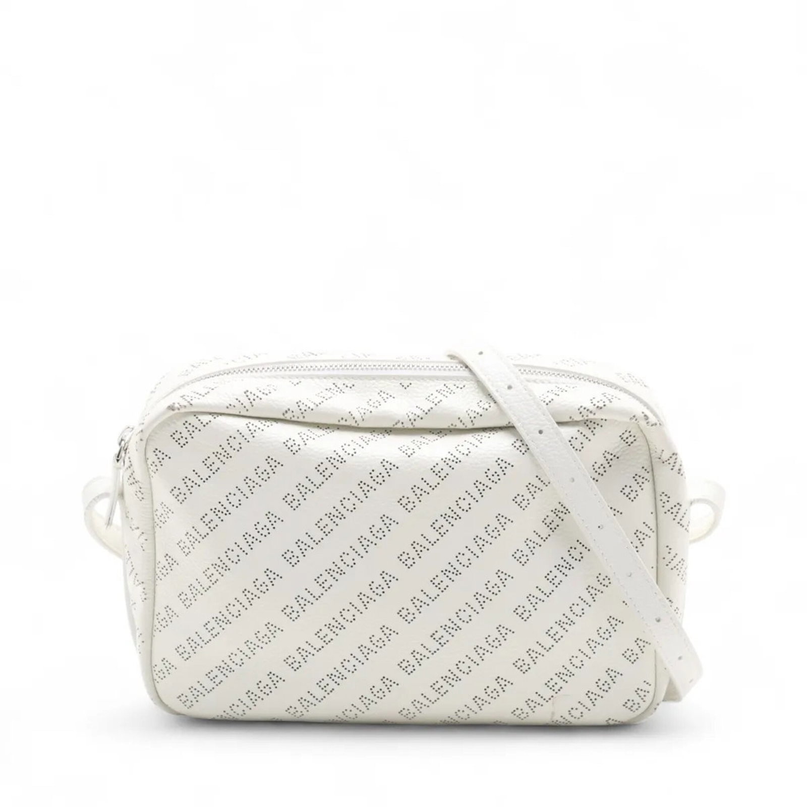 Shoulder Bag Leather Balenciaga: Shoulder Bag Leather Balenciaga White leather Balenciaga shoulder bag with clean lines and classic design, measuring 15cm x 23cm x 6cm. This stylish bag features high-quality leather construction and