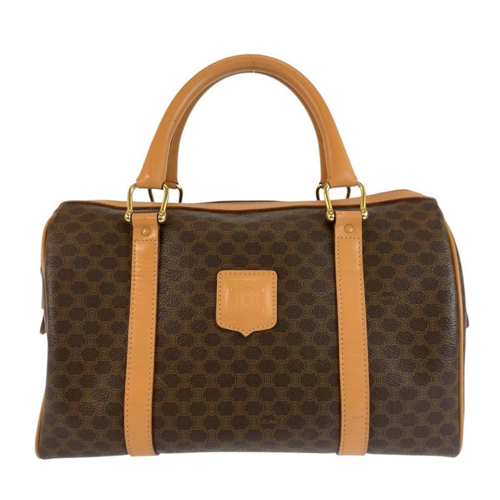 Boston Handbag Leather Celine Bag Pvc: Boston Handbag Leather Celine Bag Pvc Boston Handbag Leather Celine Bag Pvc - A stylish and durable brown leather and PVC handbag from the iconic French brand Celine. Measuring 19cm x 31cm x 16cm, thi